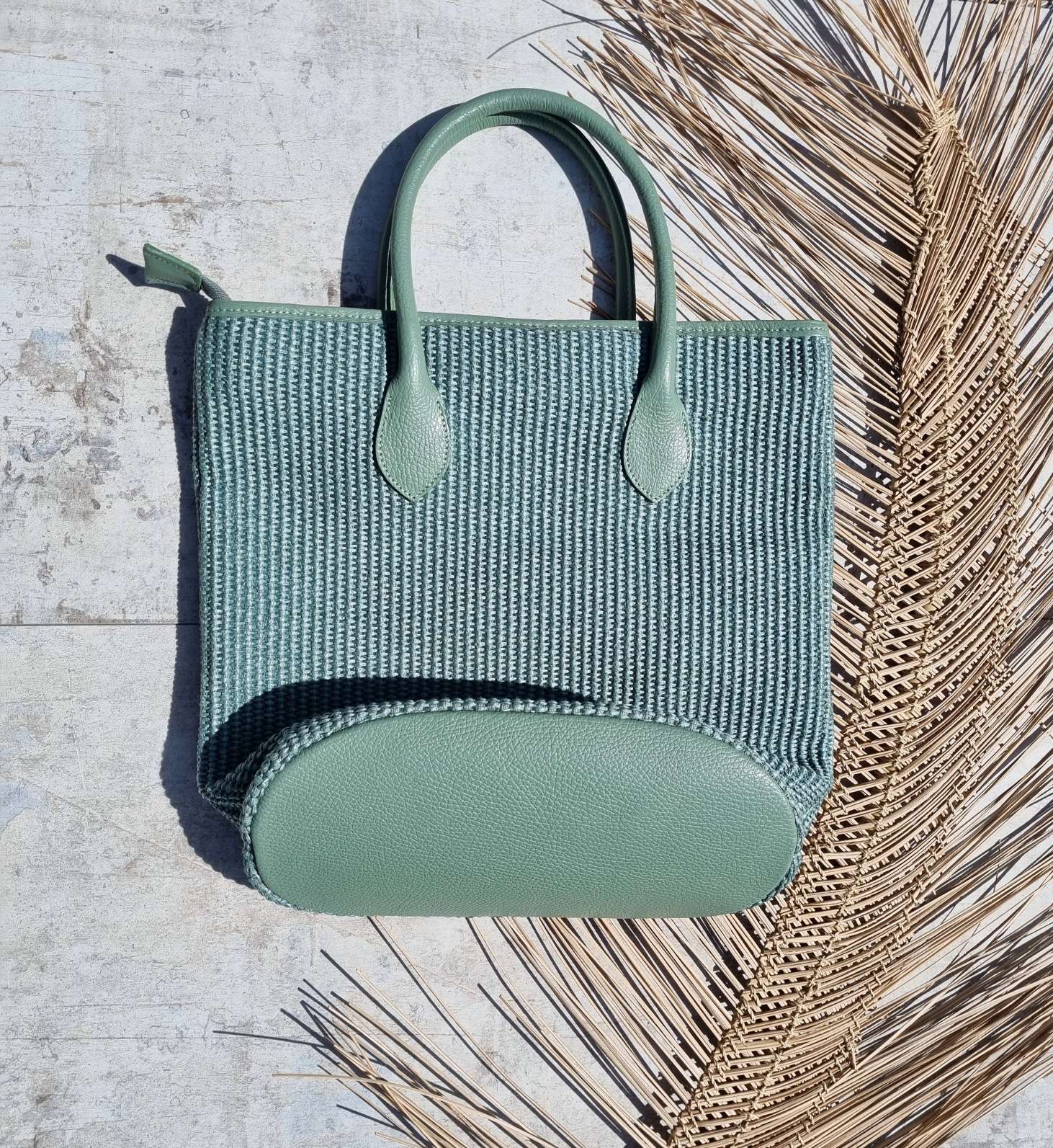 BAST SHOPPER ARIA MINT Leder Tasche Shopping Bag Umhängetasche Made in Italy BAST SHOPPER ARIA MINT Leder Tasche Shopping Bag Umhängetasche Made in Italy