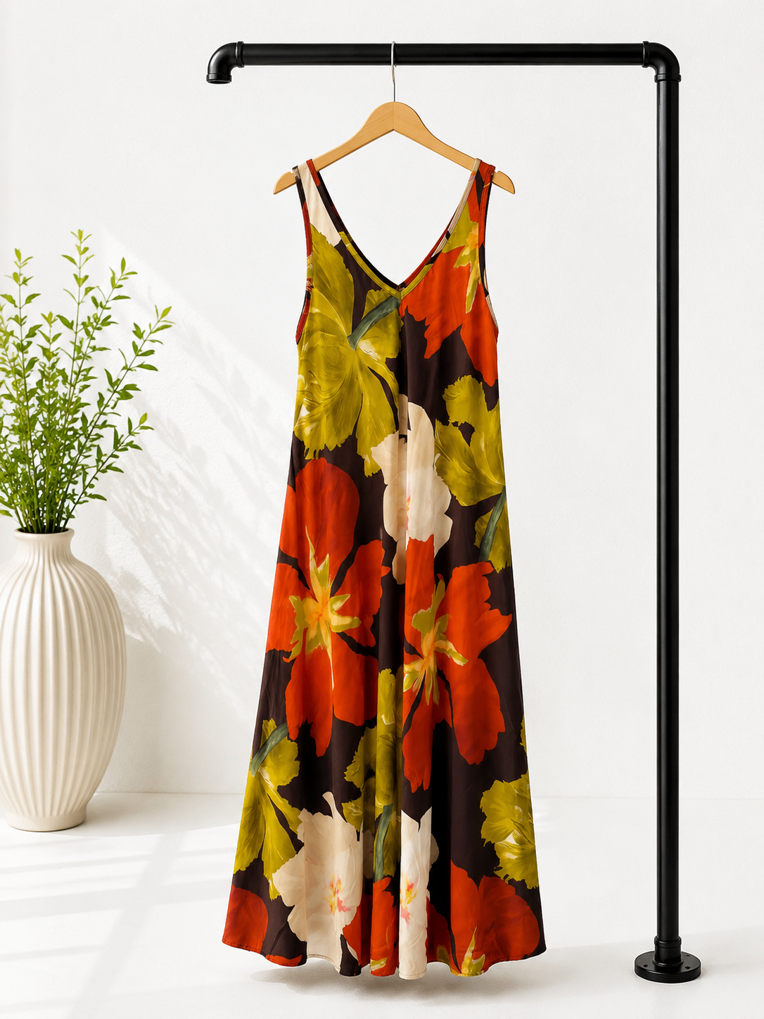 Maxikleid Bali – Made in Italy  Trendiges Leo-Kleid mit Taschen | Passend bis Größe 42/44