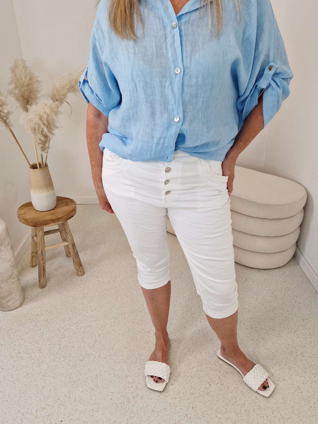 10 € CAPRI JEANS ALASKA WEIß 36-42 Italy Style bequeme kurze Freizeit Hose Denim 10 € CAPRI JEANS ALASKA WEIß 36-42 Italy Style bequeme kurze Freizeit Hose Denim