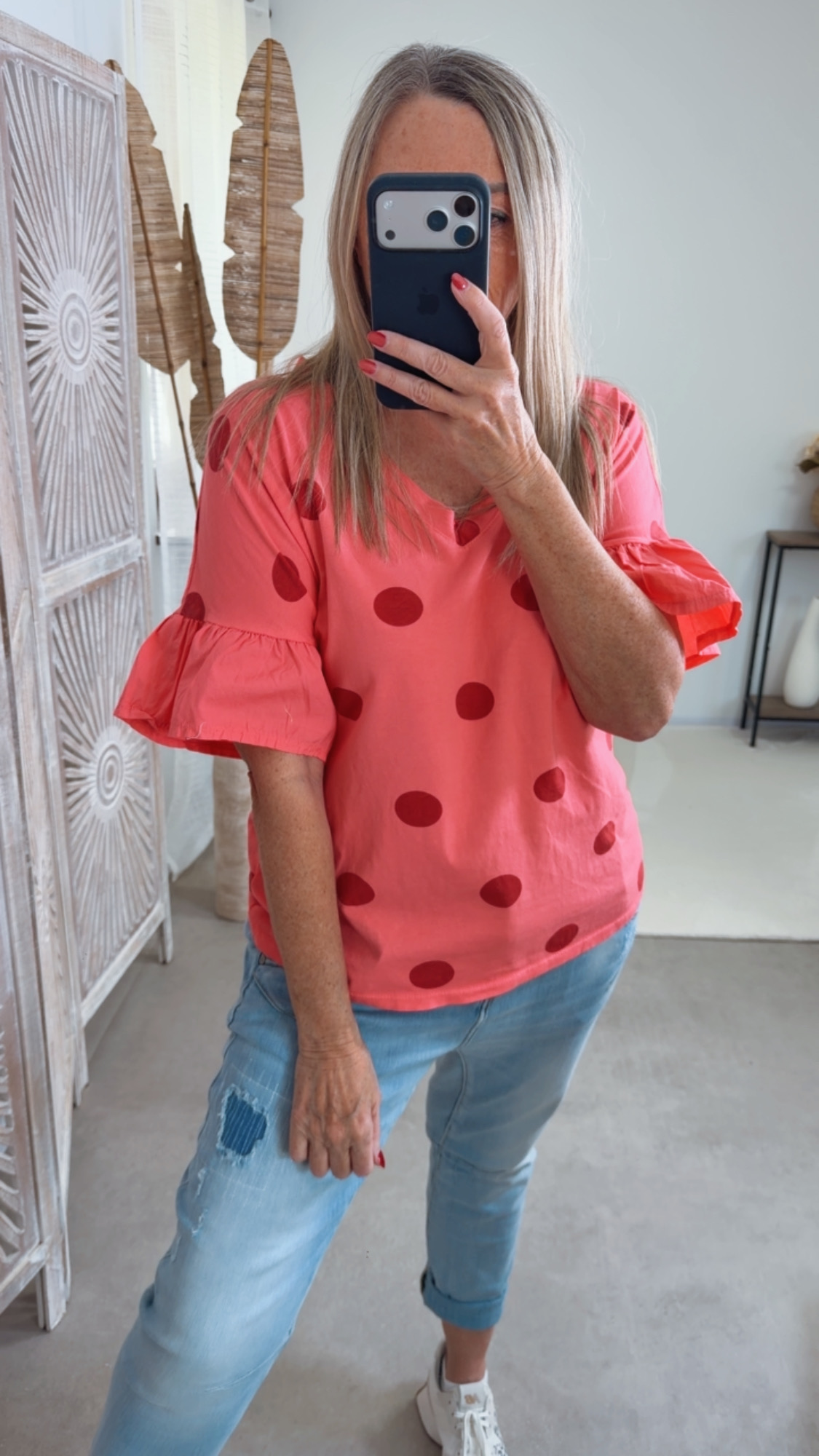 Polka Dots-Shirt „Bellagio“ – Made in Italy 🌸 Größe 34 bis 40/42