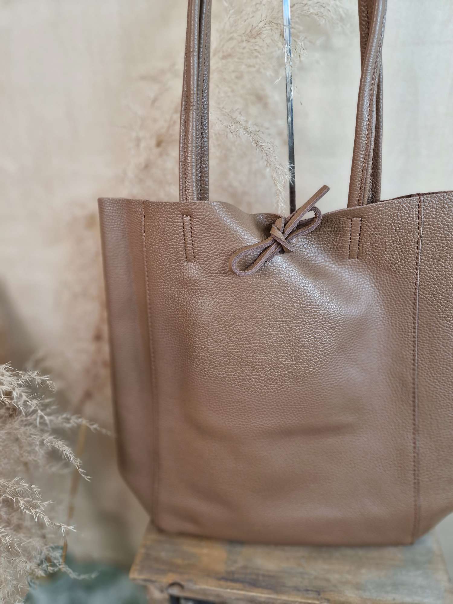 BASIC LEDER SHOPPER MARA TAUPE Made in Italy Ledertasche Tasche BASIC LEDER SHOPPER MARA TAUPE Made in Italy Ledertasche Tasche