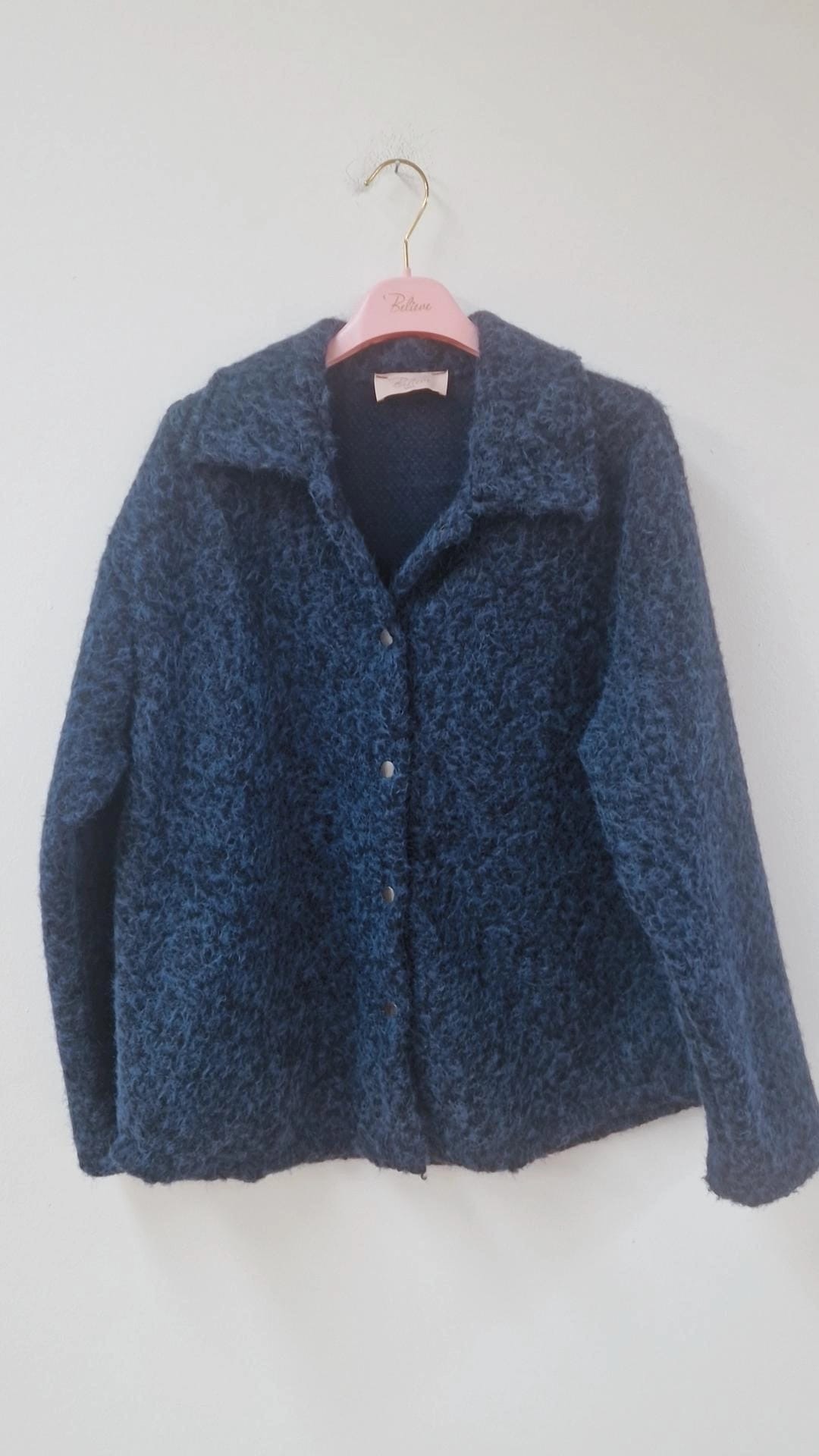 Hemdjacke No. JA014 | Flauschige Wolloptik | Made in Italy | Gr. 34–42