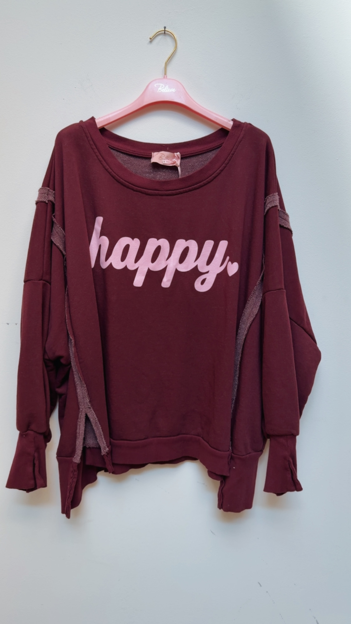 Sweatshirt Nives – Happy Vibes im lässigen Oversize-Look Made in Italy 34-48