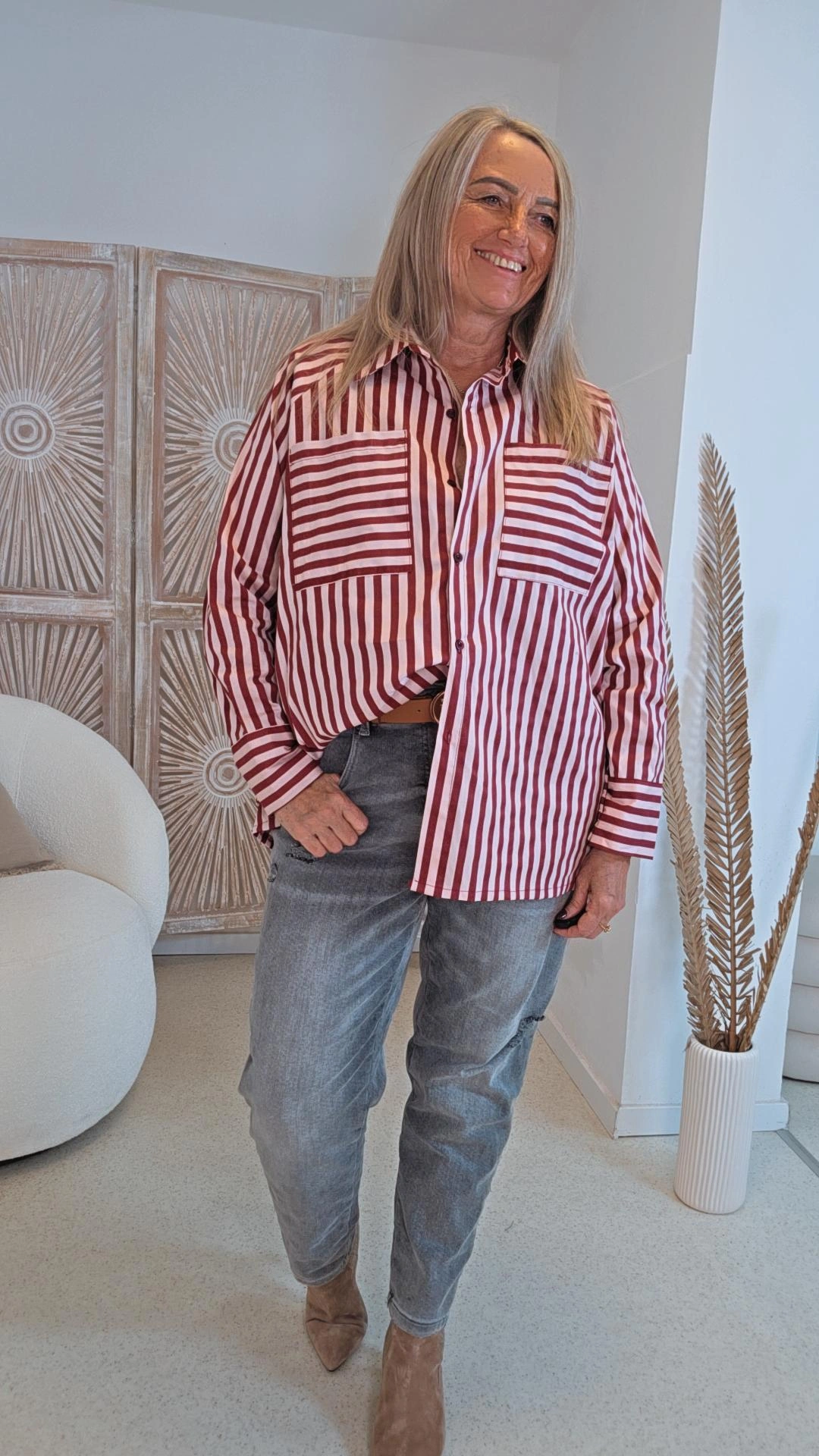 2. WAHL BLUSE COLMAR STREIFEN Made in Italy 34 - 44