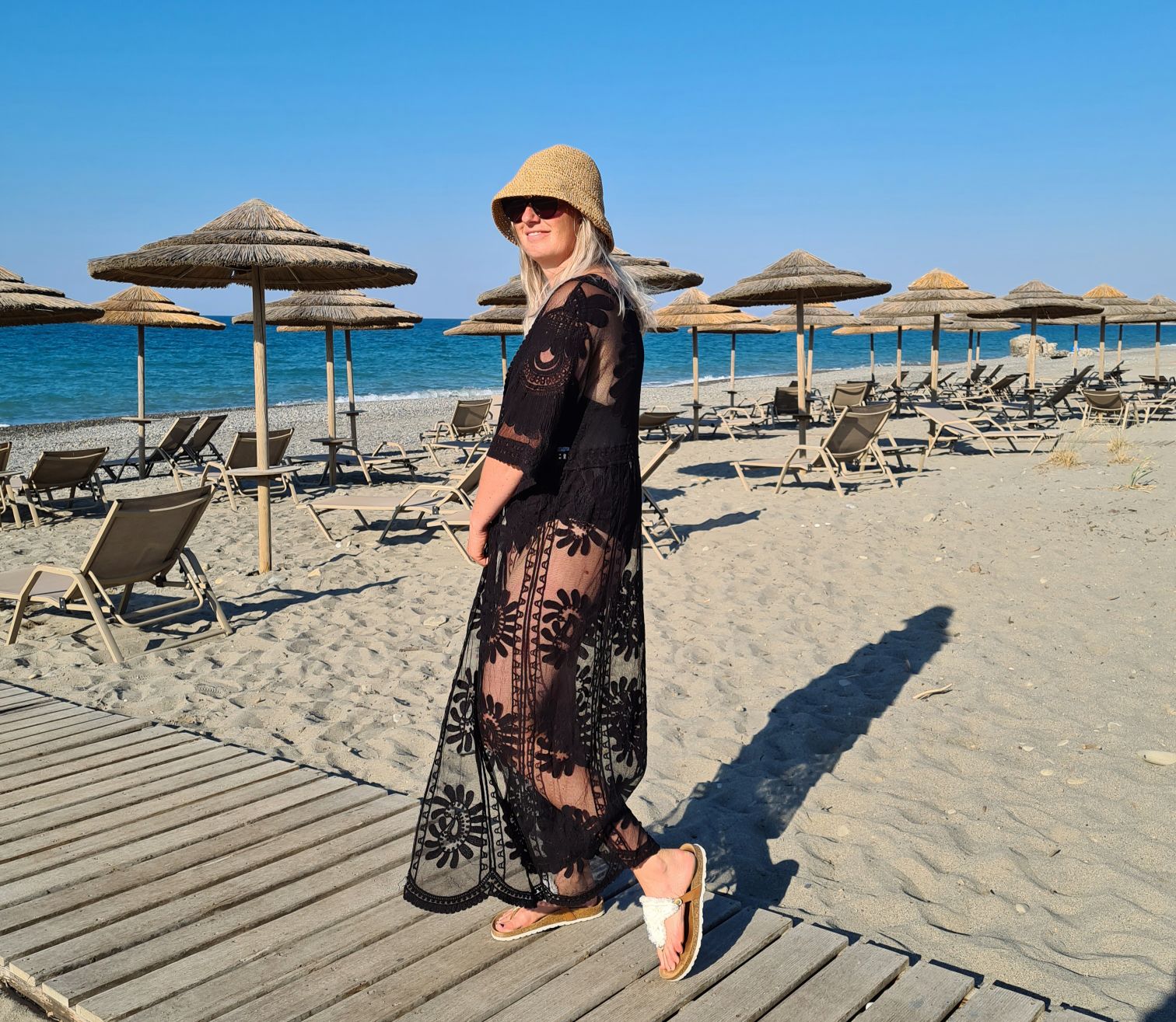 SPITZEN KIMONO J051# SCHWARZ 34-42 LANG Italy Style edler Sommer Mantel Strand Jacke Kaftan
