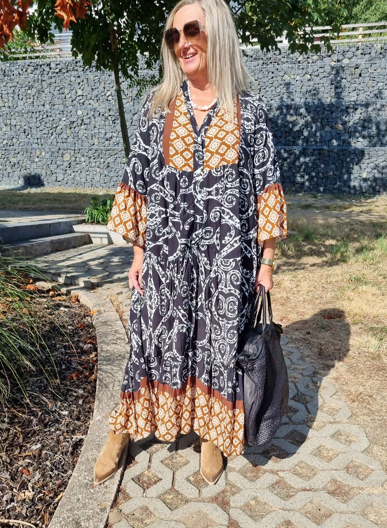 MAXI TUNIKA DRESS STROMBOLI SCHWARZ 34-40/42 Made in Italy langes Kleid Hängerchen Tunikakleid MAXI TUNIKA DRESS STROMBOLI SCHWARZ 34-40/42 Made in Italy langes Kleid Hängerchen Tunikakleid