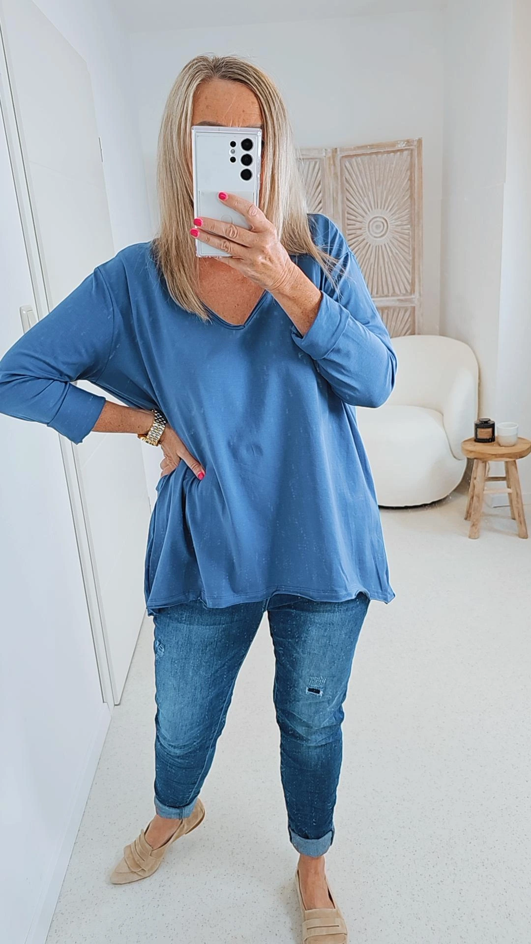 BASIC SHIRT LISA Vokuhila 34 - 44 Made in  Italy Trend Oversize Baumwoll Shirt Variantenartikel
