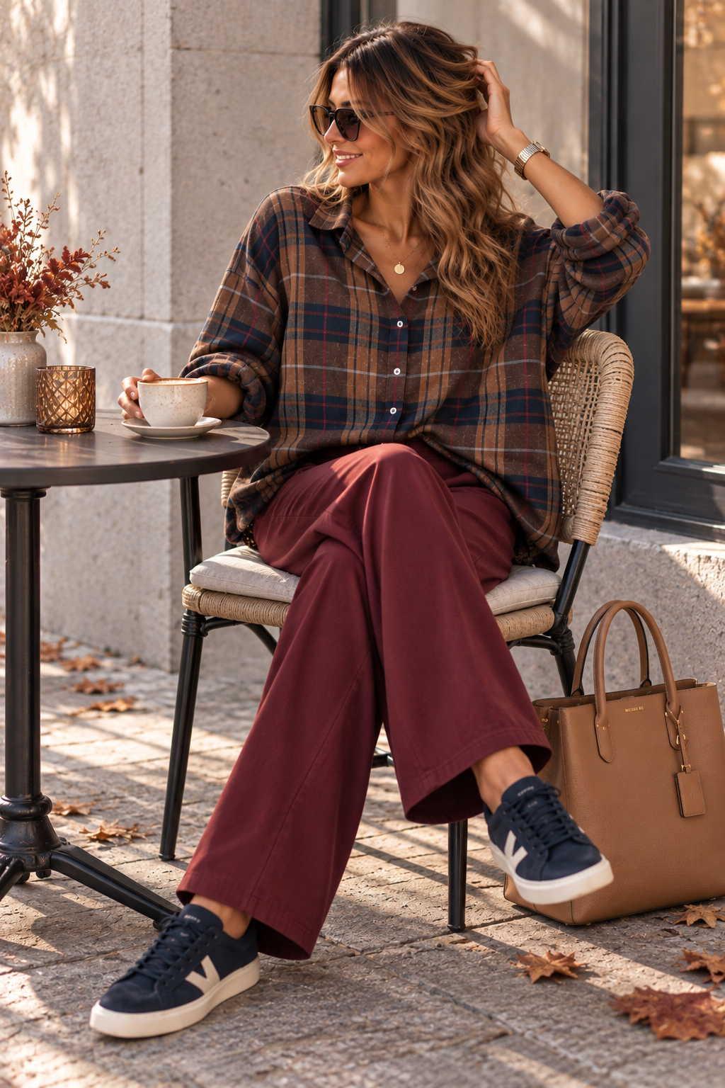 Cozy Flanell Karo Oversize-Bluse I BL0132 I 34-44 I Made in Italy