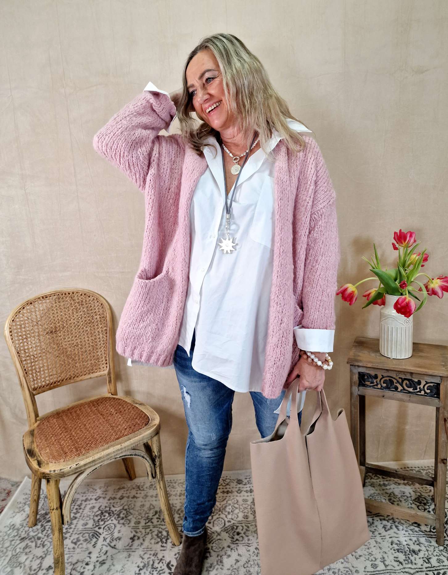 OVERSIZE BLUSE KARINA WEISS 34-42/44 Made in Italy Longbluse Kleid Damen Basic OVERSIZE BLUSE KARINA WEISS 34-42/44 Made in Italy Longbluse Kleid Damen Basic
