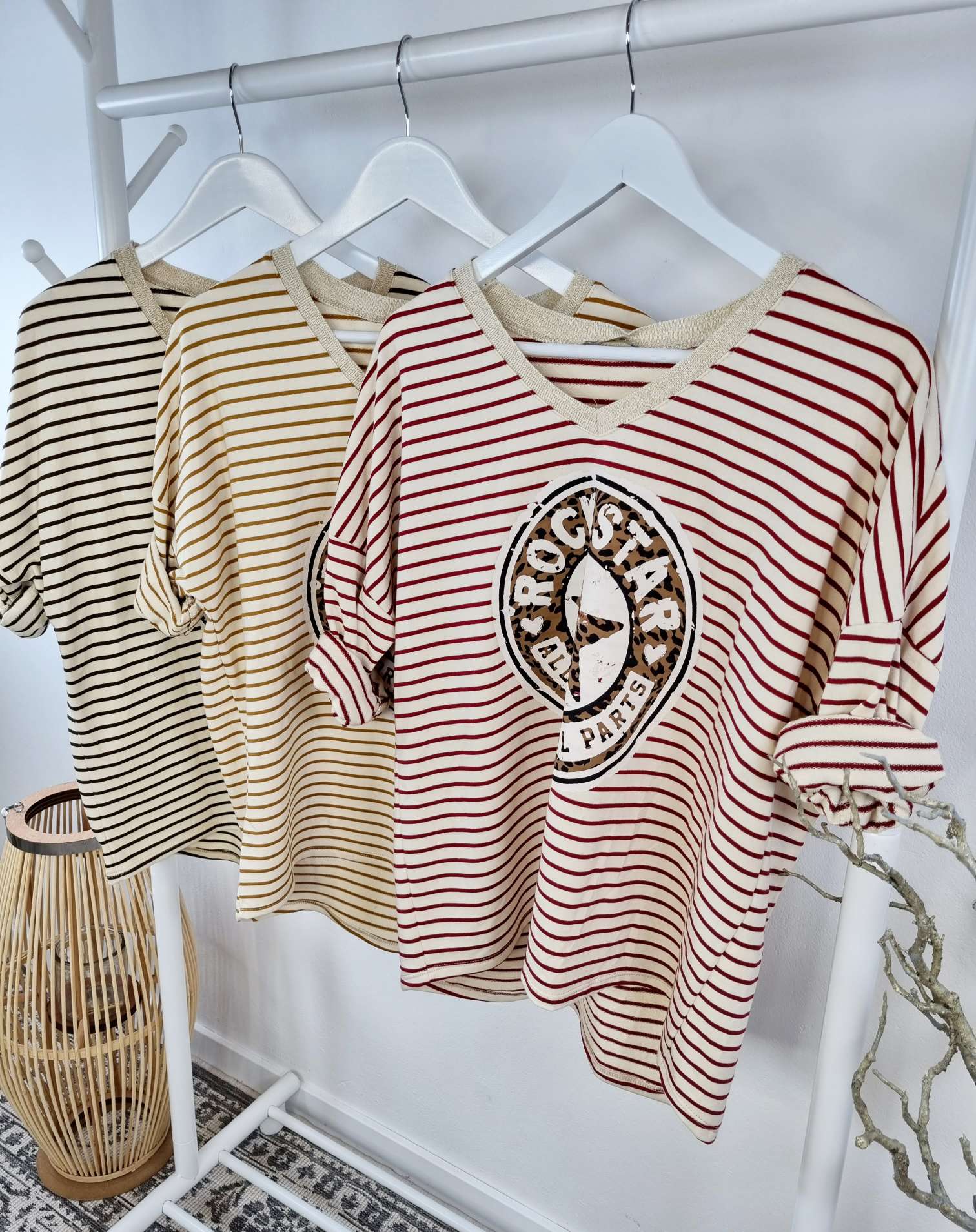 STRIPED LONGSLEEVE SHIRT LEO ROCKSTAR CAMEL 34-42 Made in Italy versch. Farben STRIPES STREIFEN STRIPED LONGSLEEVE SHIRT LEO ROCKSTAR CAMEL 34-42 Made in Italy versch. Farben STRIPES STREIFEN