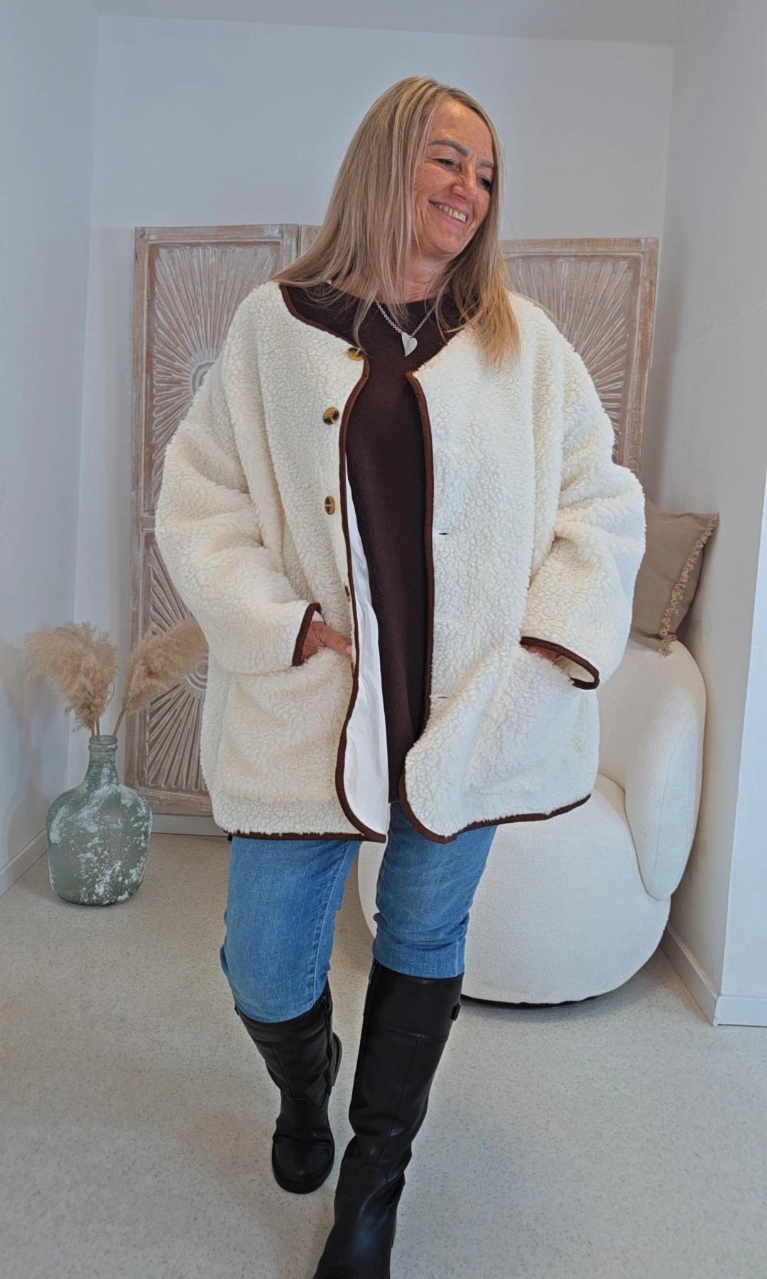 OVERSIZE TEDDY JACKE SONTJE Made in Italy 34-48/50