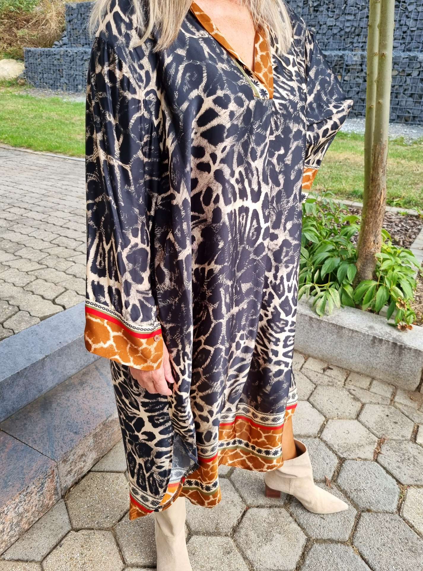 BLUSEN KLEID LUISE SCHWARZ langes Seiden Kleid Dress Longbluse Made in Italy 34-42 BLUSEN KLEID LUISE SCHWARZ langes Seiden Kleid Dress Longbluse Made in Italy 34-42