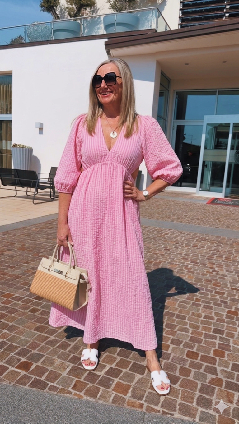 MUSSELIN  KLEID HANNAH STRIPES 34 - 42 Made in Italy