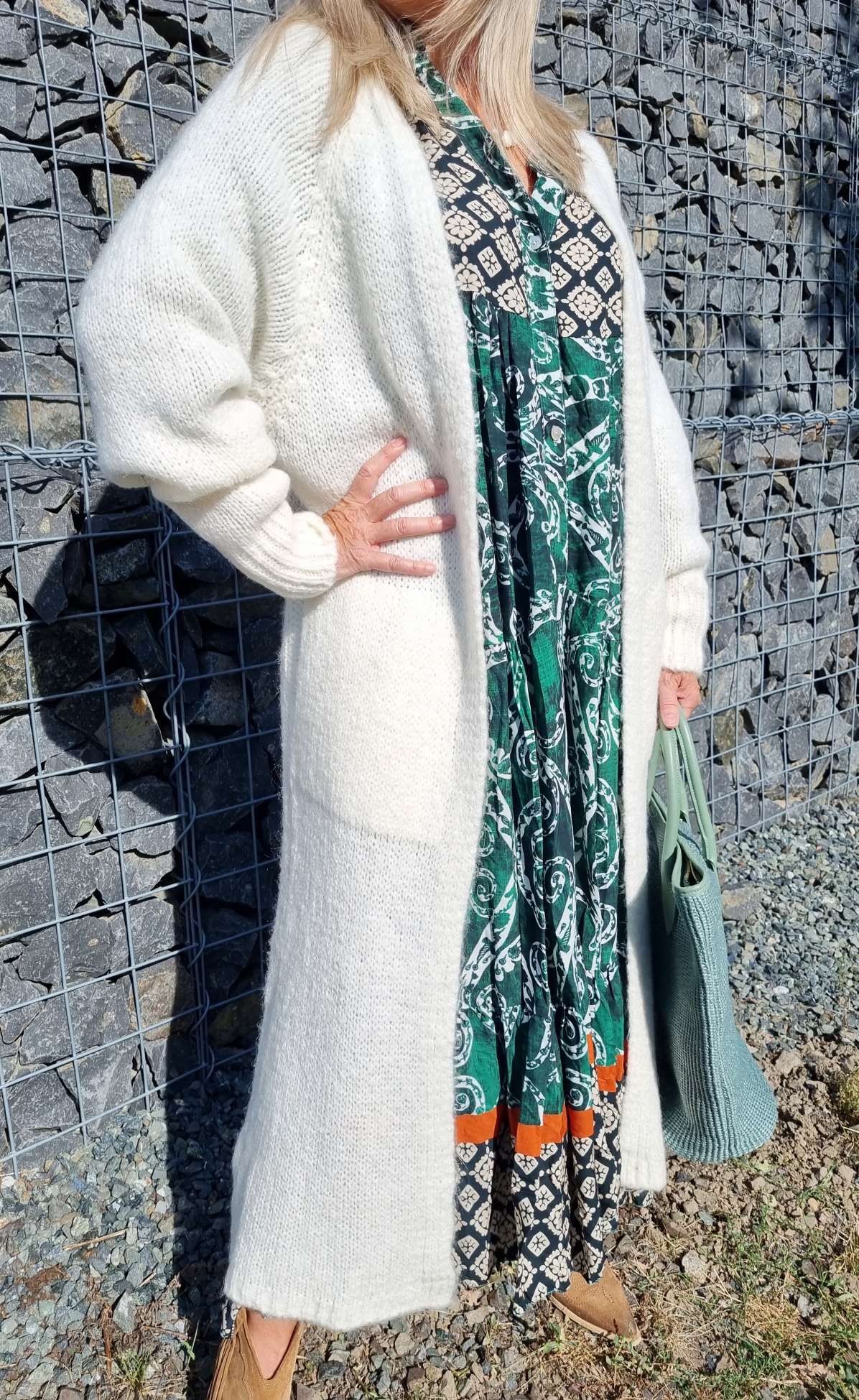 EDLER KNIT CARDIGAN CHRISTIN WOLLWEISS MOHAIR 34-42 Made in Italy Strickjacke Strickmantel Mantel EDLER KNIT CARDIGAN CHRISTIN WOLLWEISS MOHAIR 34-42 Made in Italy Strickjacke Strickmantel Mantel