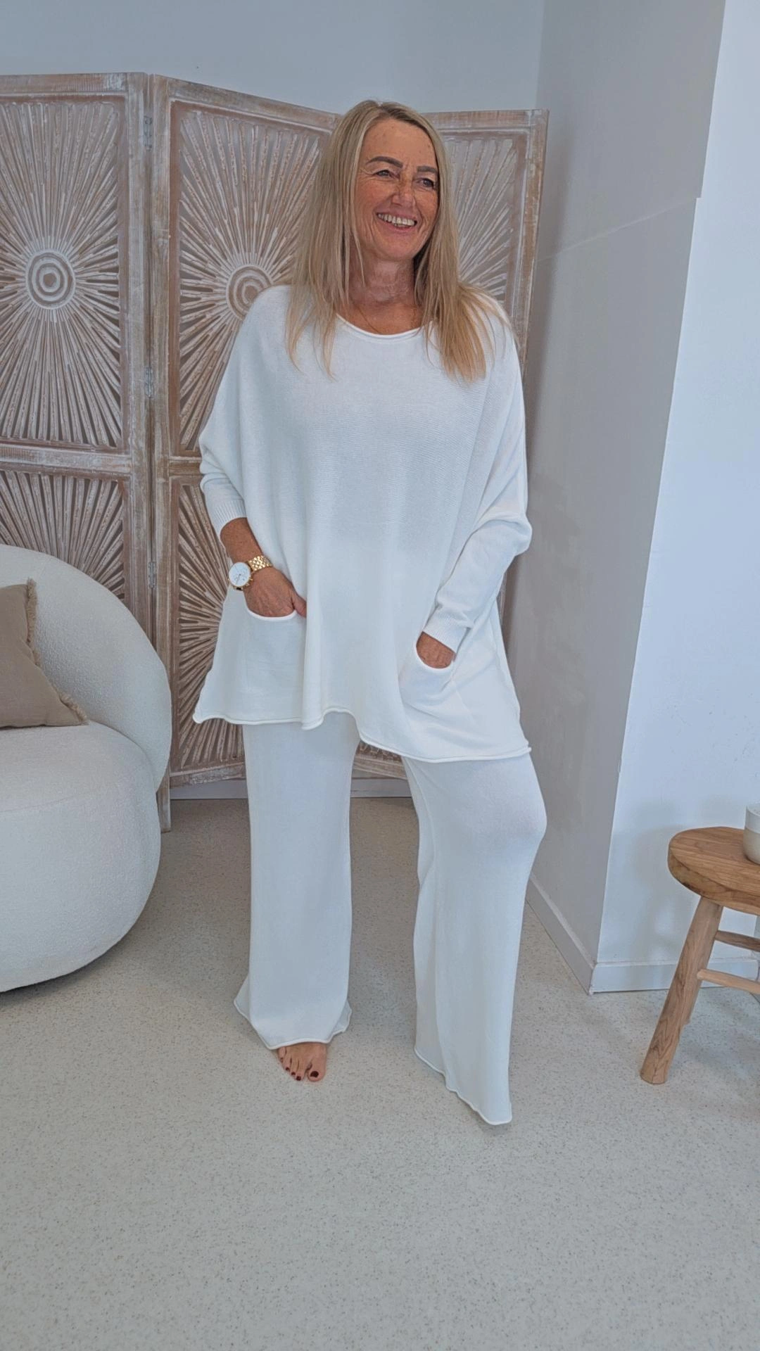 STRICKANZUG ZWEITEILER HAMBURG 42-44 Made in Italy Jogging Hose Pullover