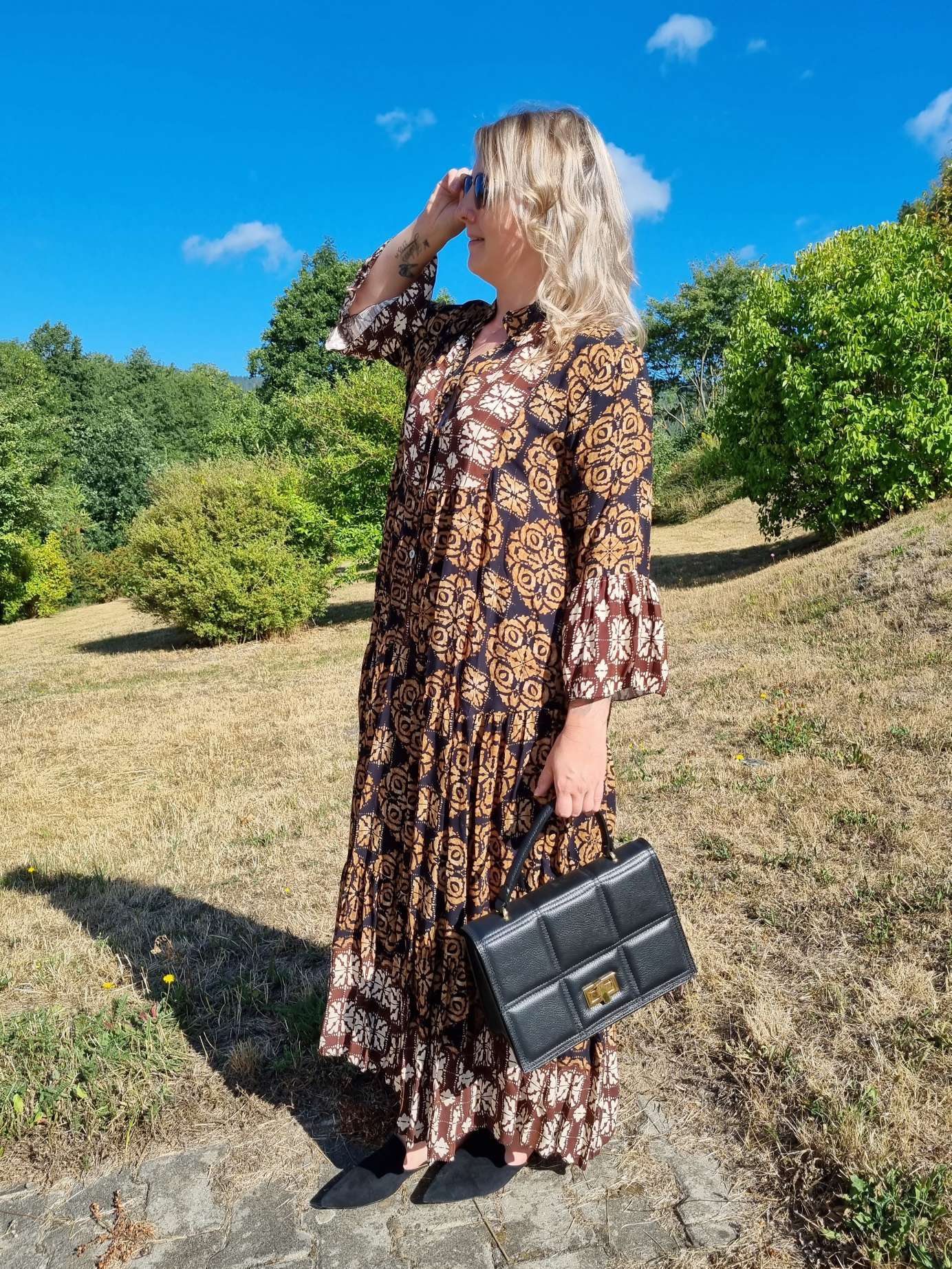 MAXI TUNIKA DRESS ISABELL SCHWARZ 34-40/42 Made in Italy langes Kleid Hängerchen Tunikakleid MAXI TUNIKA DRESS ISABELL SCHWARZ 34-40/42 Made in Italy langes Kleid Hängerchen Tunikakleid