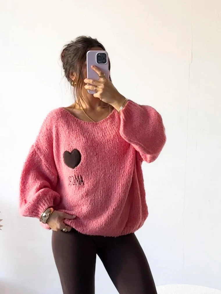 BASIC KNIT SWEATER MARIANNE HERZ Made in Italy 34- 44 PULLOVER STRICKPULLOVER