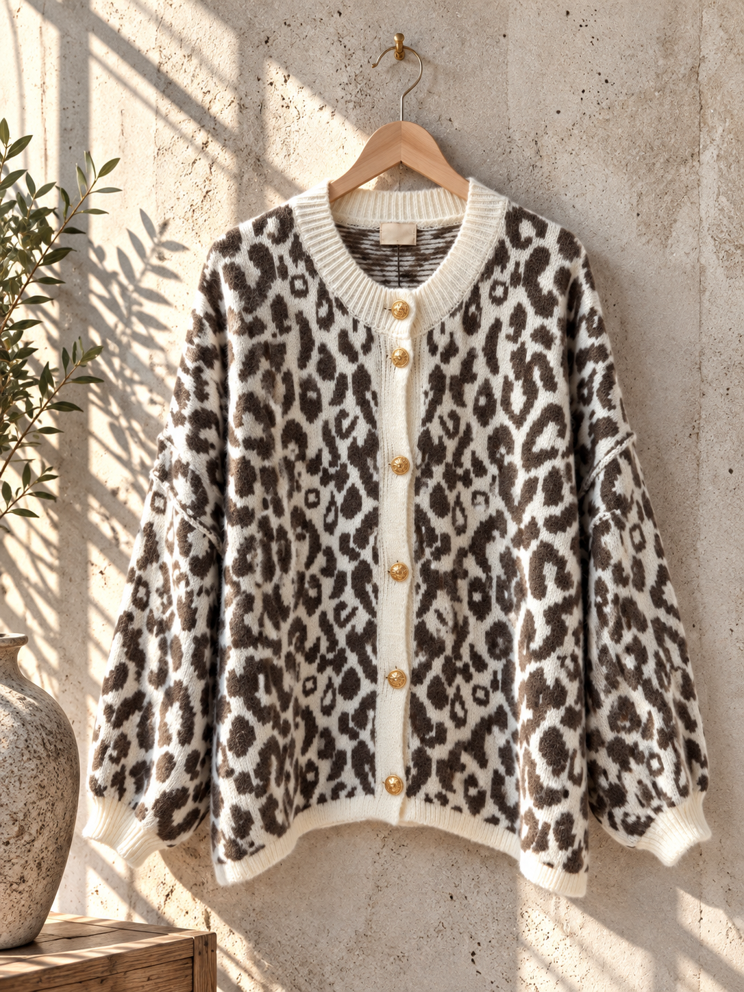 SJ0117 – Leo Strickjacke mit goldfarbenen Knöpfen I 36-46 I Made in Italy