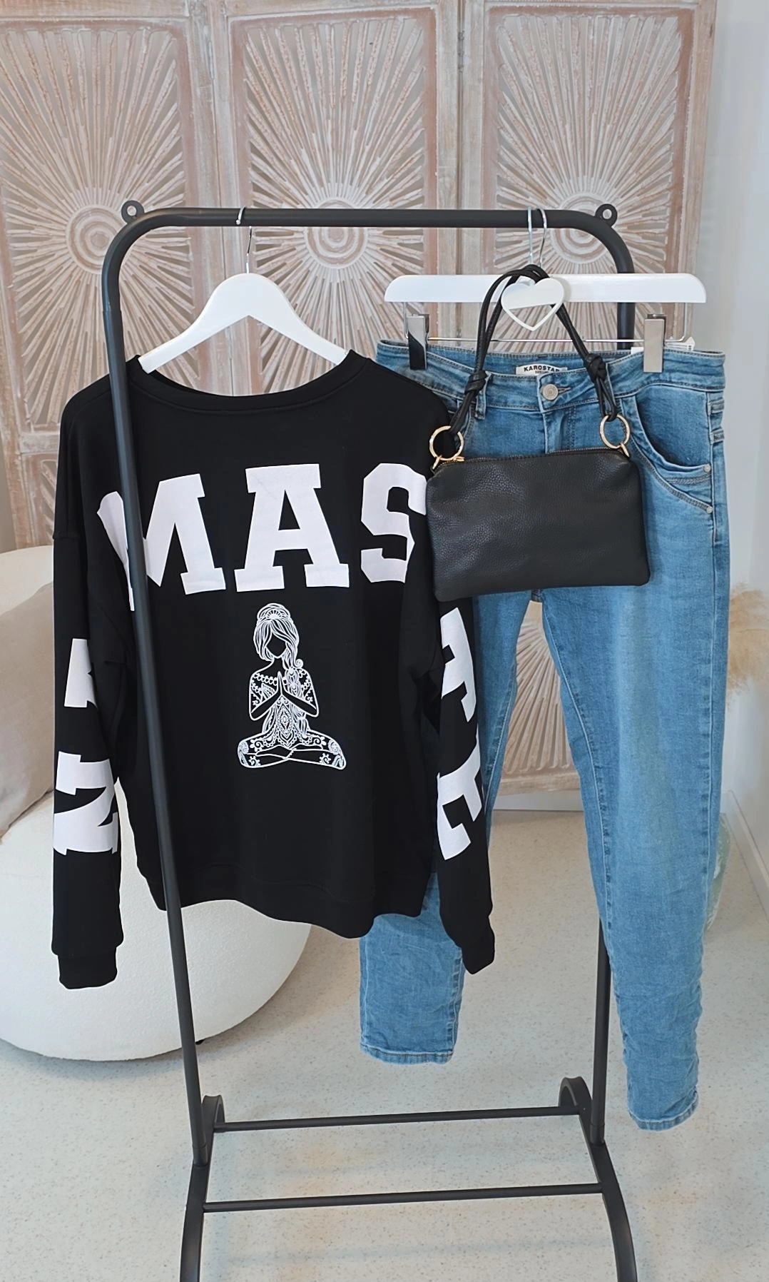 OVERSIZE SWEATER NAMASTE ALL DAMN DAY Made in Italy 34-44