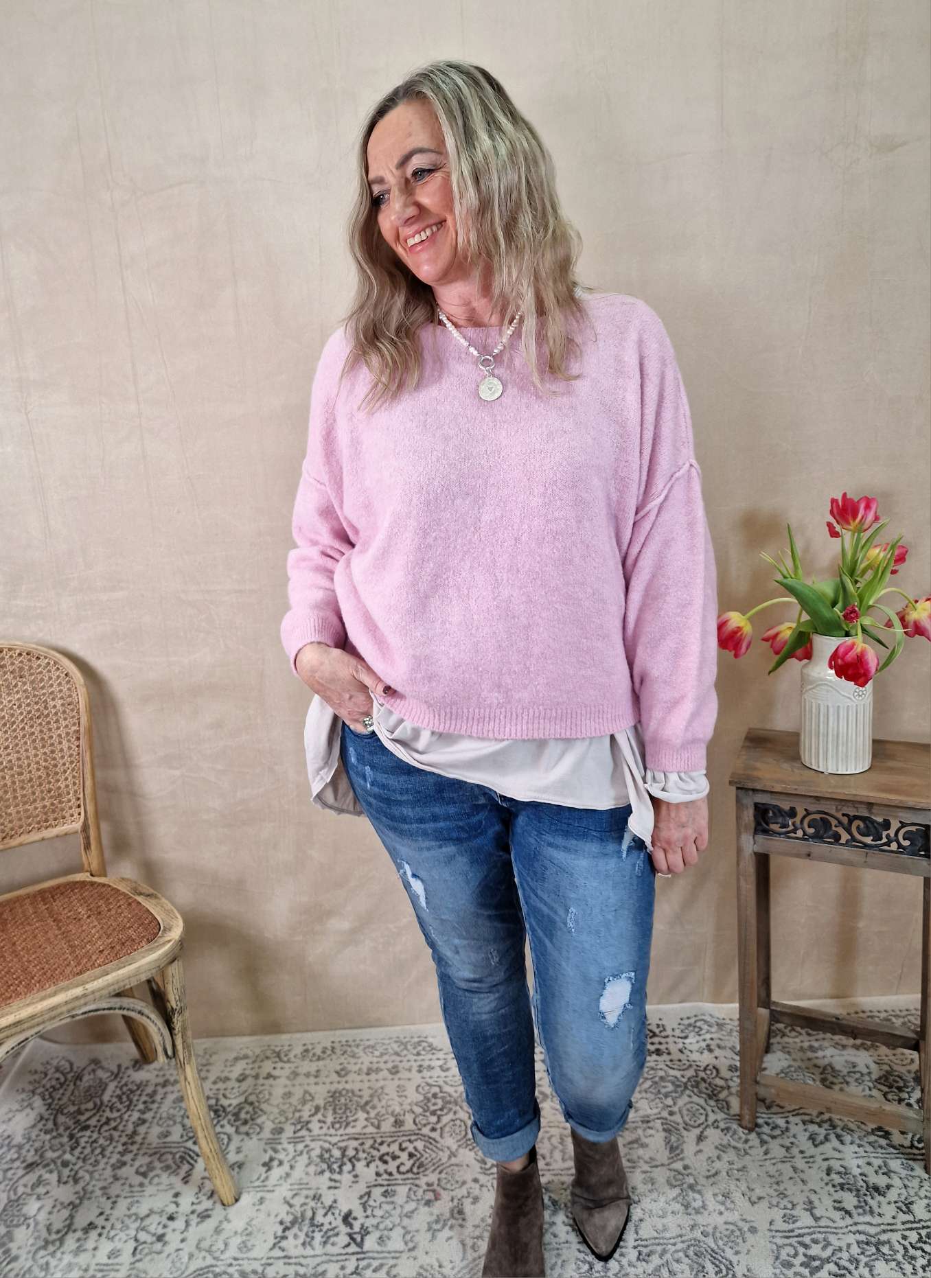 KNIT SWEATER LORENA ROSA Made in Italy 34-42 Strick Pullover KNIT SWEATER LORENA ROSA Made in Italy 34-42 Strick Pullover