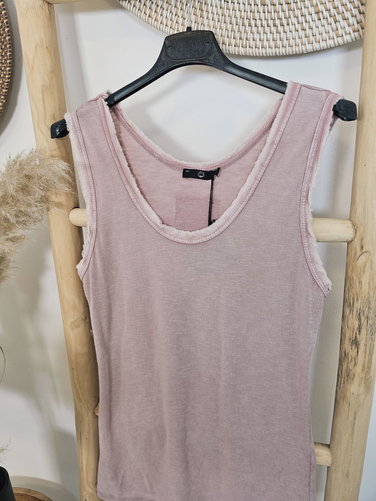 BASIC TOP LULU ROSA 34-40 Made in Italy Shirt Oberteil Baumwolle  