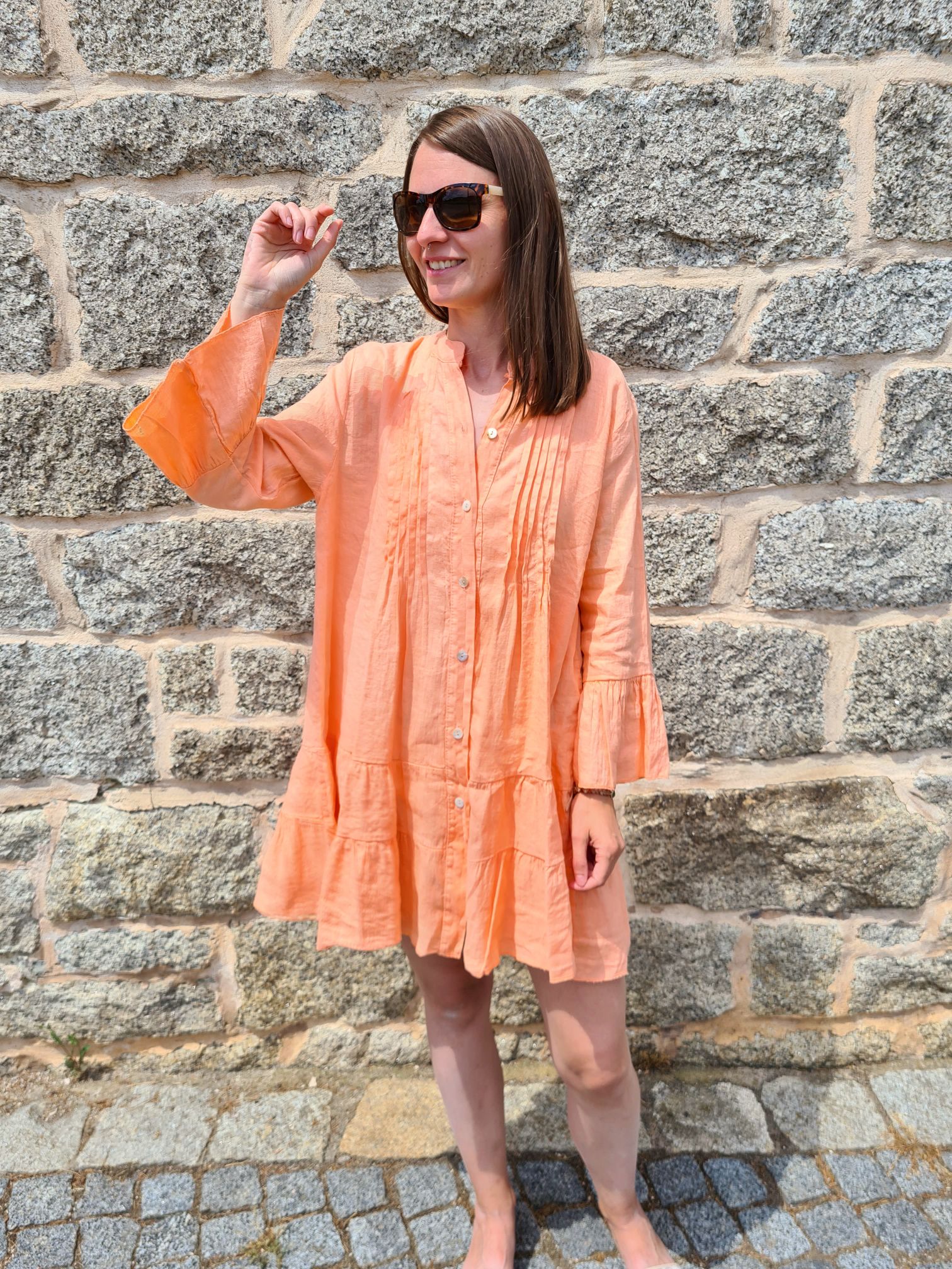 LINEN TUNIKA DRESS LIVA KORALLE 34-40 Made in Italy Leinen Kleid Leinenkleid Linendress LINEN TUNIKA DRESS LIVA KORALLE 34-40 Made in Italy Leinen Kleid Leinenkleid Linendress