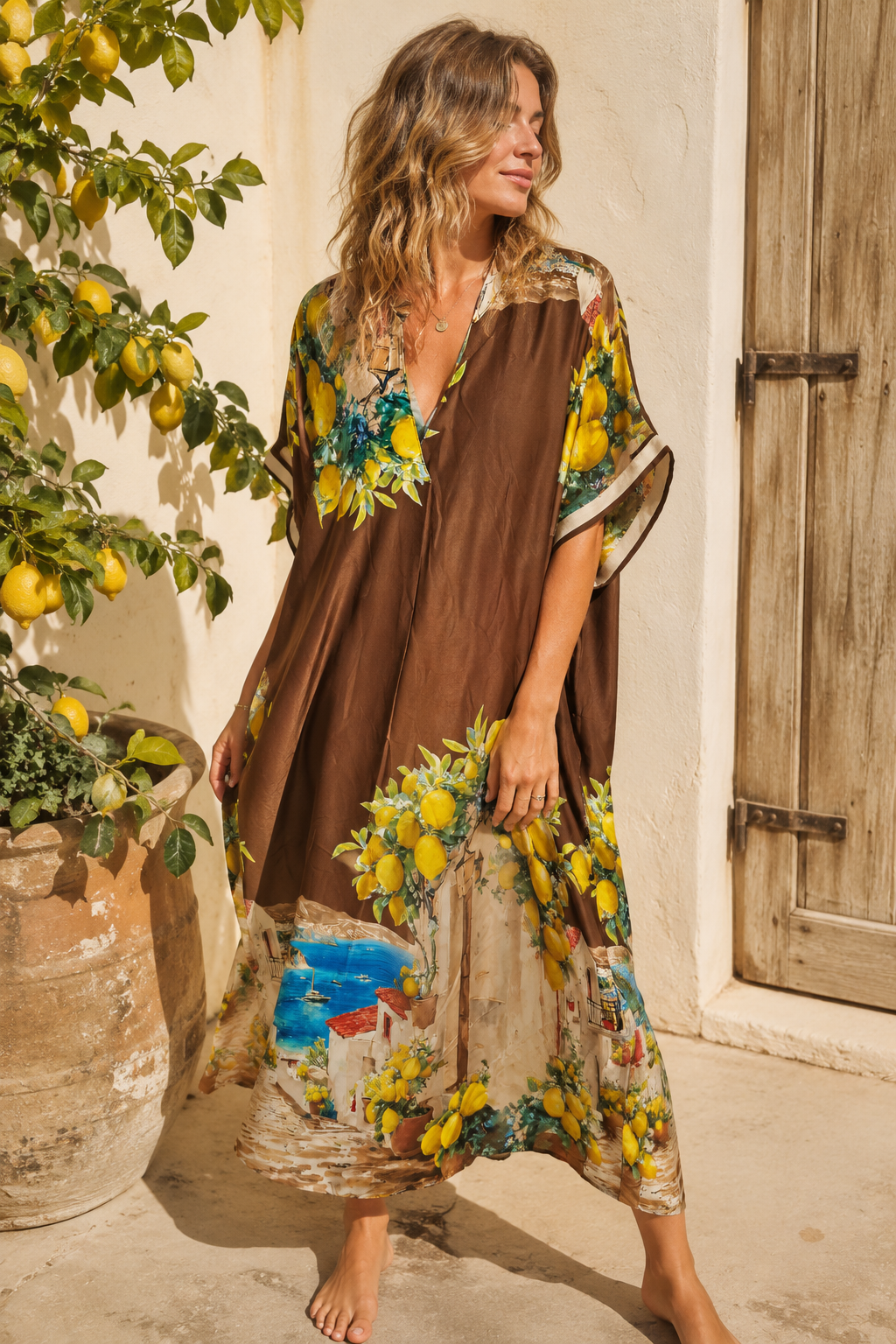 Kleid „Limone“ 🍋☀️ – Made in Italy Silk Gr 34-44