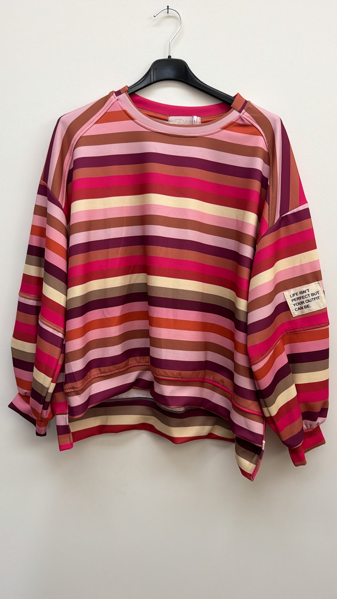 Sweatshirt „Ottavia“ – Streifen-Look | Made in Italy | passend bis ca. Gr. 42/44