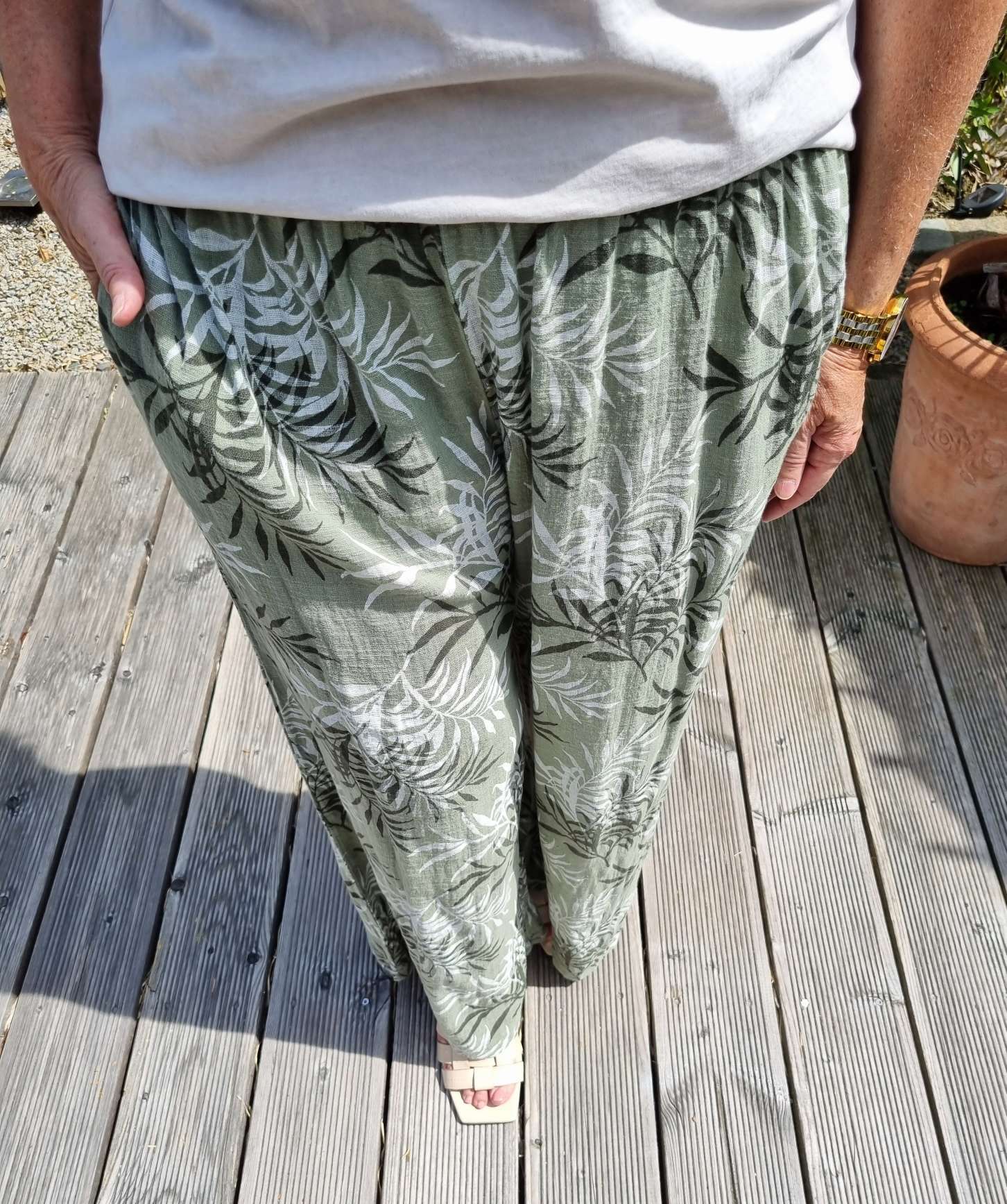 CULOTTE BURRO KHAKI 34-40 Made in Italy weite Hose PANT Sommerhose CULOTTE BURRO KHAKI 34-40 Made in Italy weite Hose PANT Sommerhose