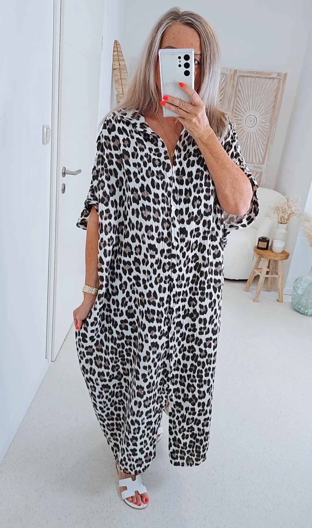 TREND MUSSELIN BLUSENKLEID MALAWI LEO Made in Italy 34-46/48 