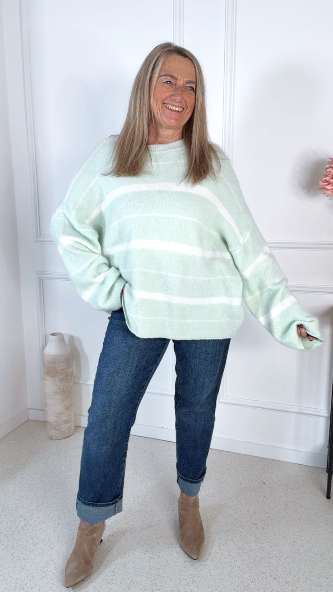 BASIC KNIT SWEATER RANDY 36 -44 Made in Italy Pullover