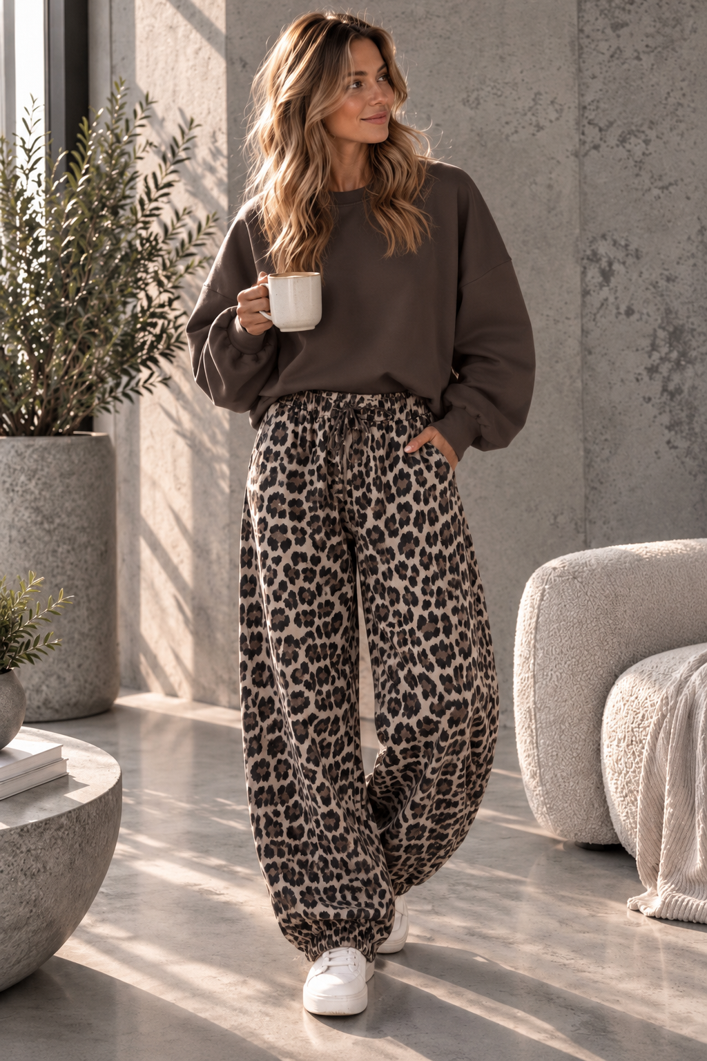 Ballon-Jogpant lässige Basic Pants für jeden Tag I JP0140 I Made in Italy 34-42/44