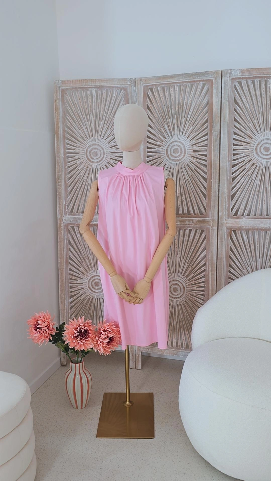 SOMMER KLEID OTTILIA UNI SCHLEIFE Vicose Made in Italy 34 - 42