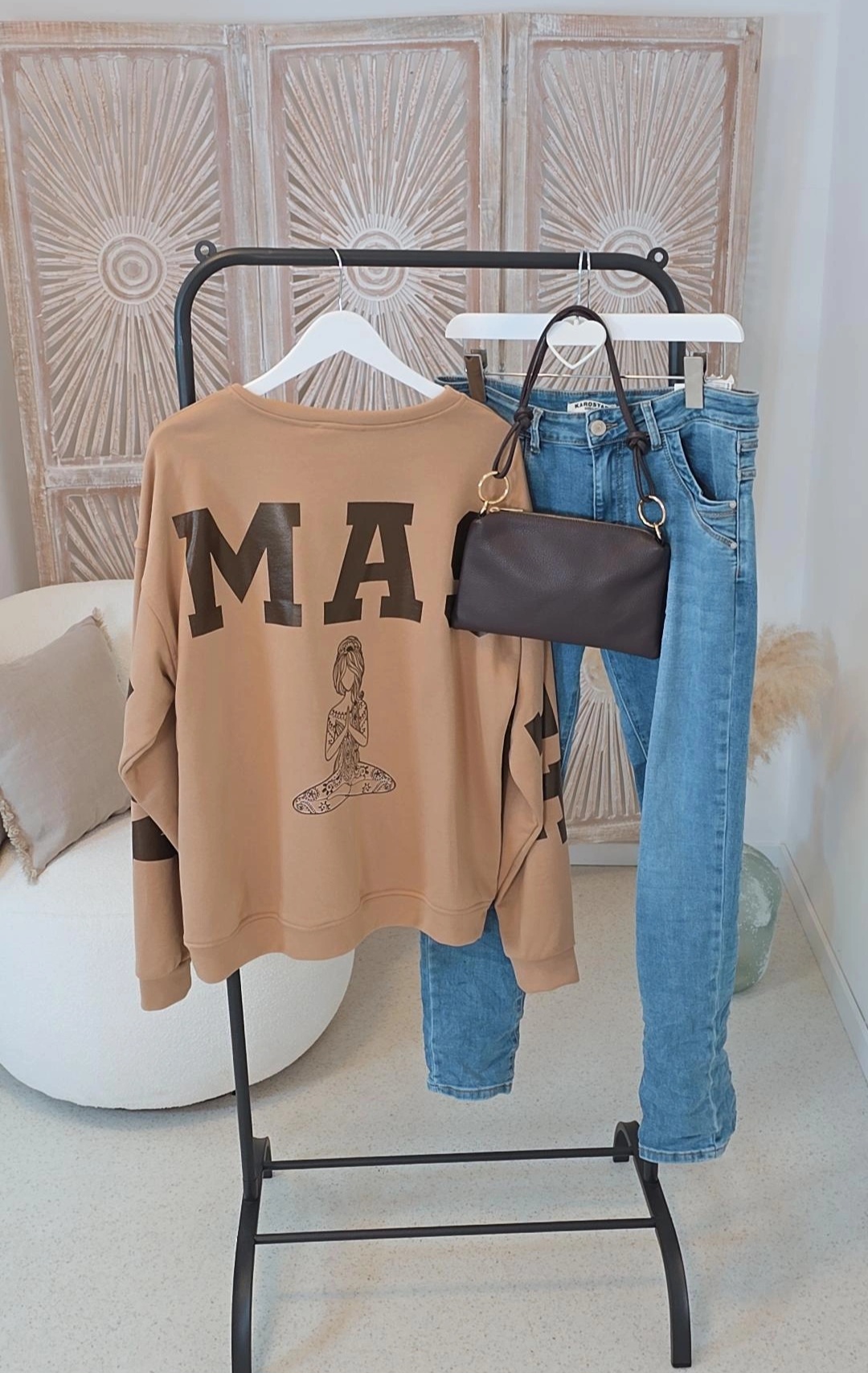 OVERSIZE SWEATER NAMASTE ALL DAMN DAY Made in Italy 34-44