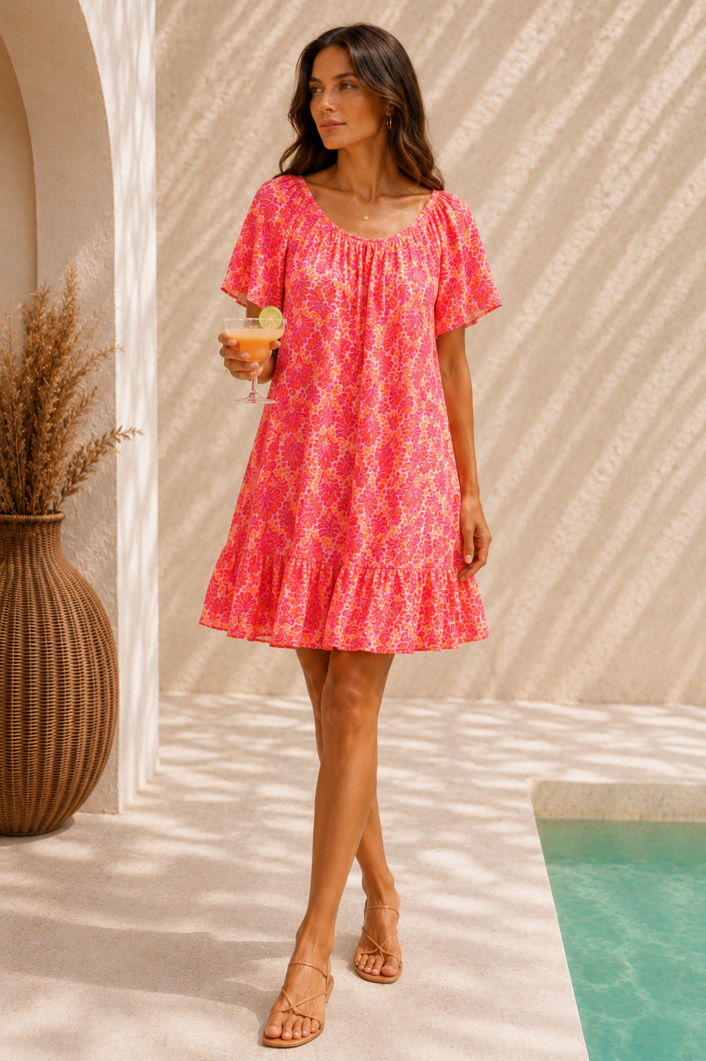 Kleid Favara Bloom Musselin Multicolor Made in Italy 34-40/42