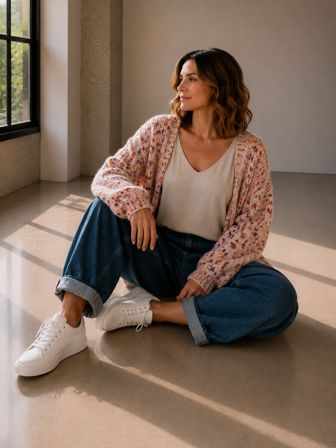 Cardigan mit Dots Kuschelig Strickjacke I NO.SJ0024 I Made in Italy 34-44/46