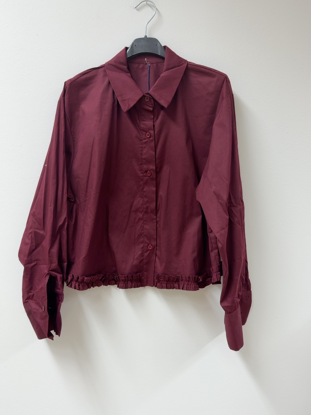 Baumwollbluse mit Rüschen I B0052 I Made in Italy 34-40