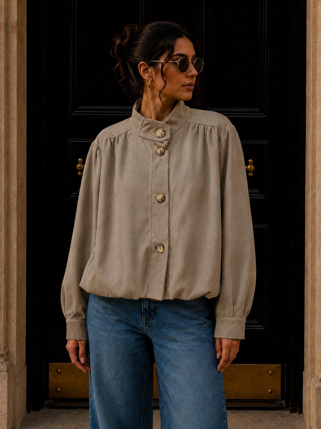 Jacke Veloursleder-Optik I J0036 I Made in Italy 34-42