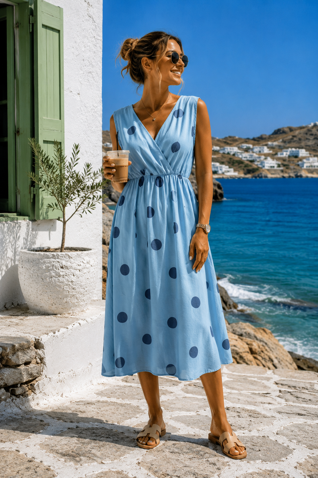 Maxi-Kleid Belladonna Polka Dots Made in Italy 34-42