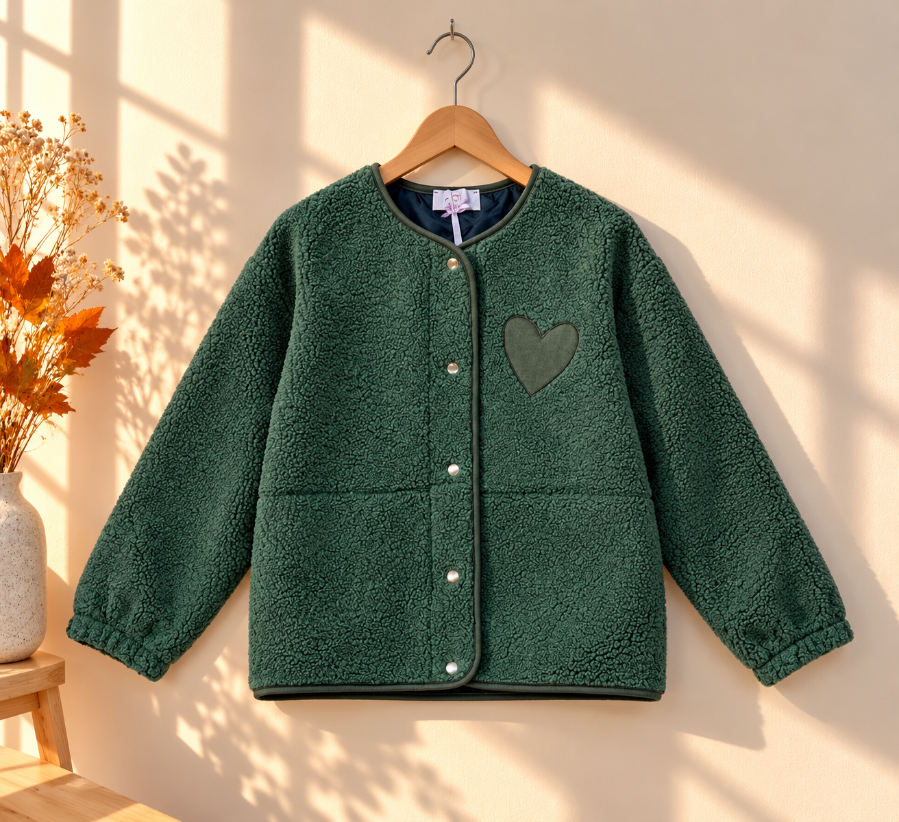Teddyjacke mit Herz – TJ0122 | Made in Italy | passt bis gute Gr. 42