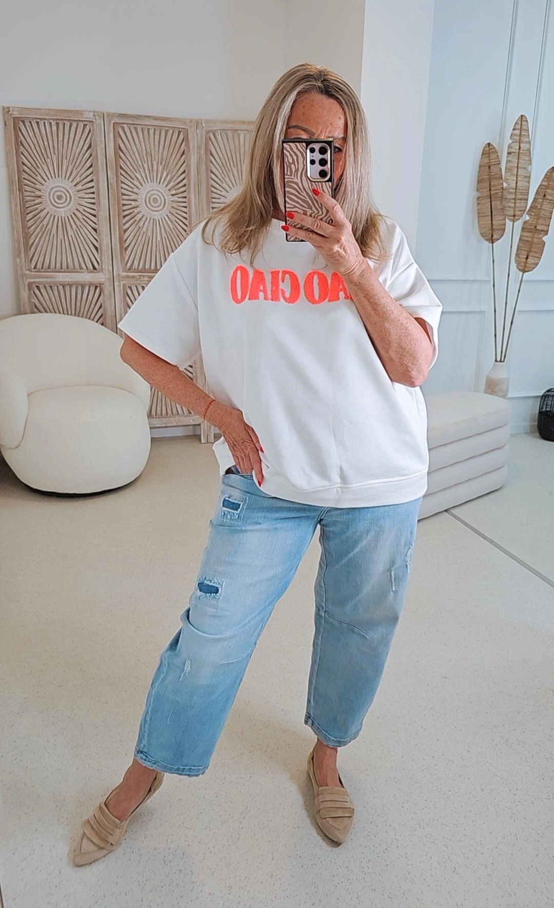 OVERSIZE SWEATER  CIAO UNI Made in Italy 34-44 Kurzarm Sweatshirt