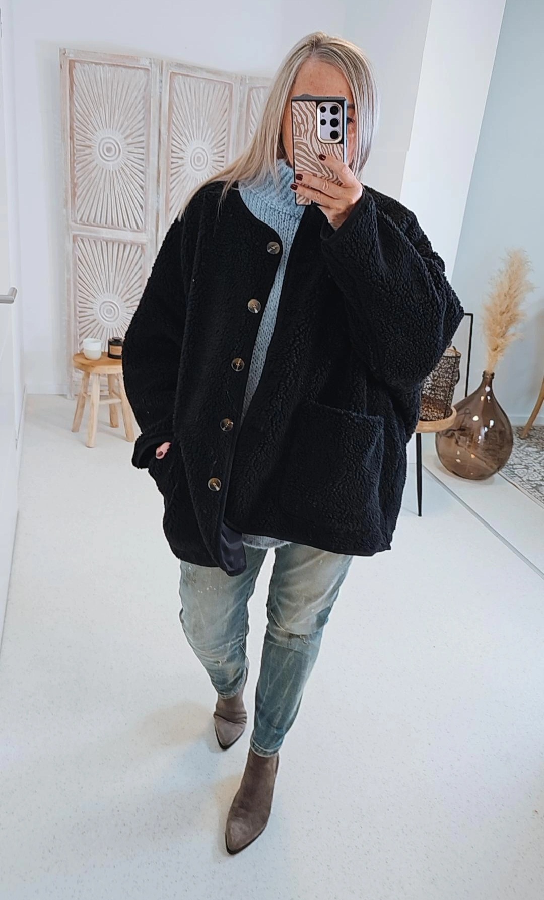 OVERSIZE TEDDY JACKE SONTJE Made in Italy 34-48/50