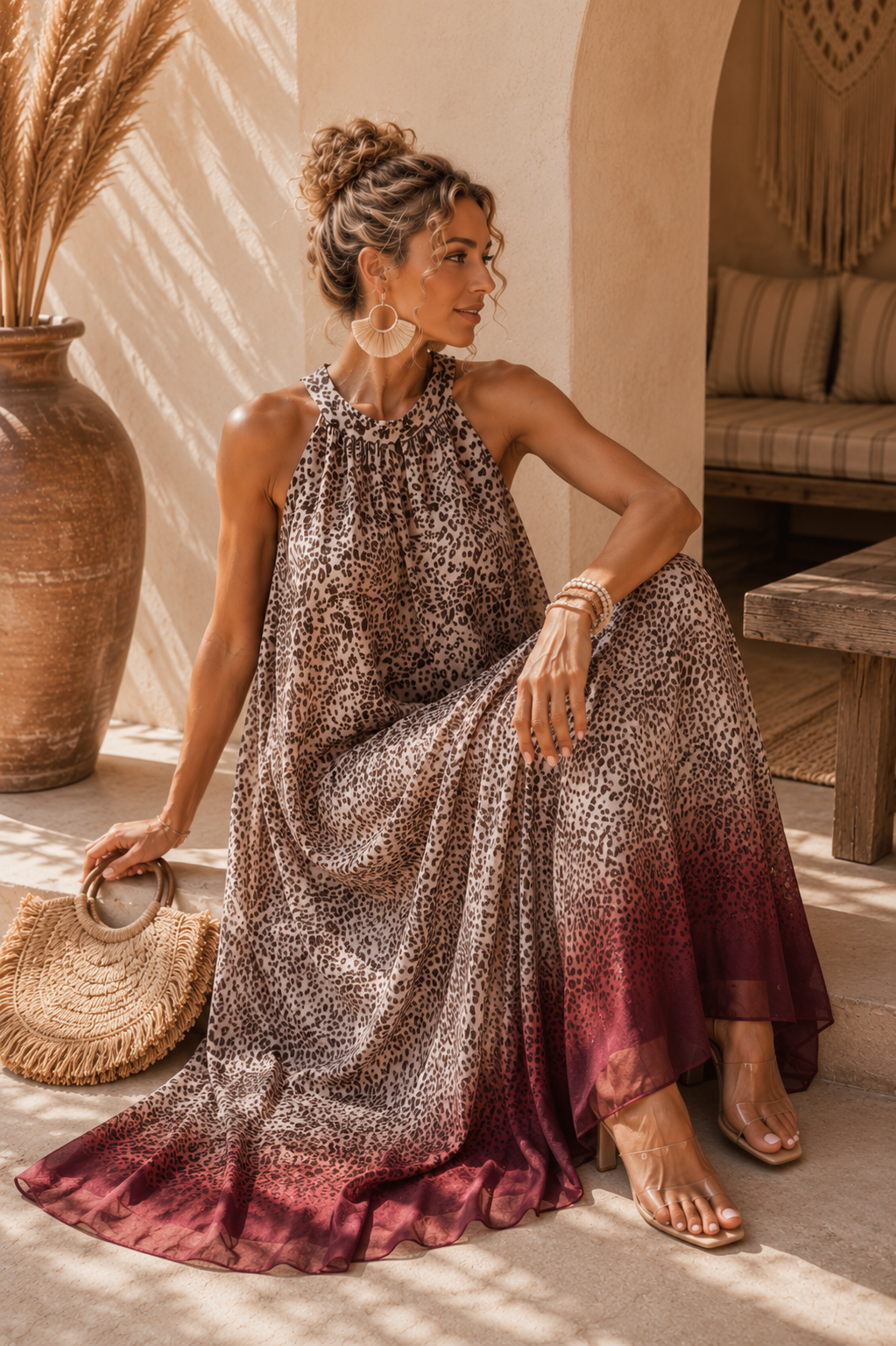 Kleid ZAHRA – Eleganz mit trendigem Leo-Design  – Made in Italy  | Passend bis gute Größe 42
