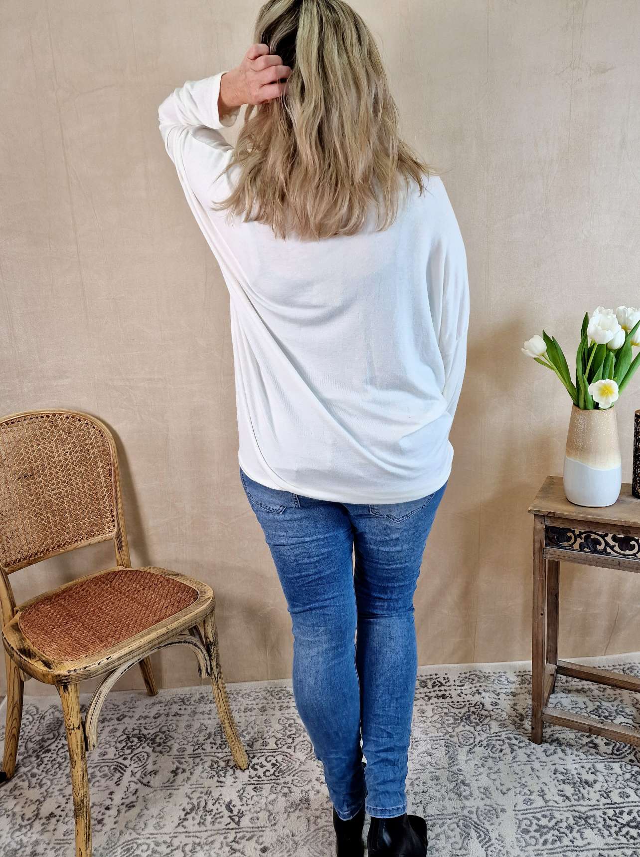 LONGSLEEVE SHIRT DARE TO BE DIFFERENT CREME 34-42/44 Made in Italy Langarm Pullover Oversize LONGSLEEVE SHIRT DARE TO BE DIFFERENT CREME 34-42/44 Made in Italy Langarm Pullover Oversize