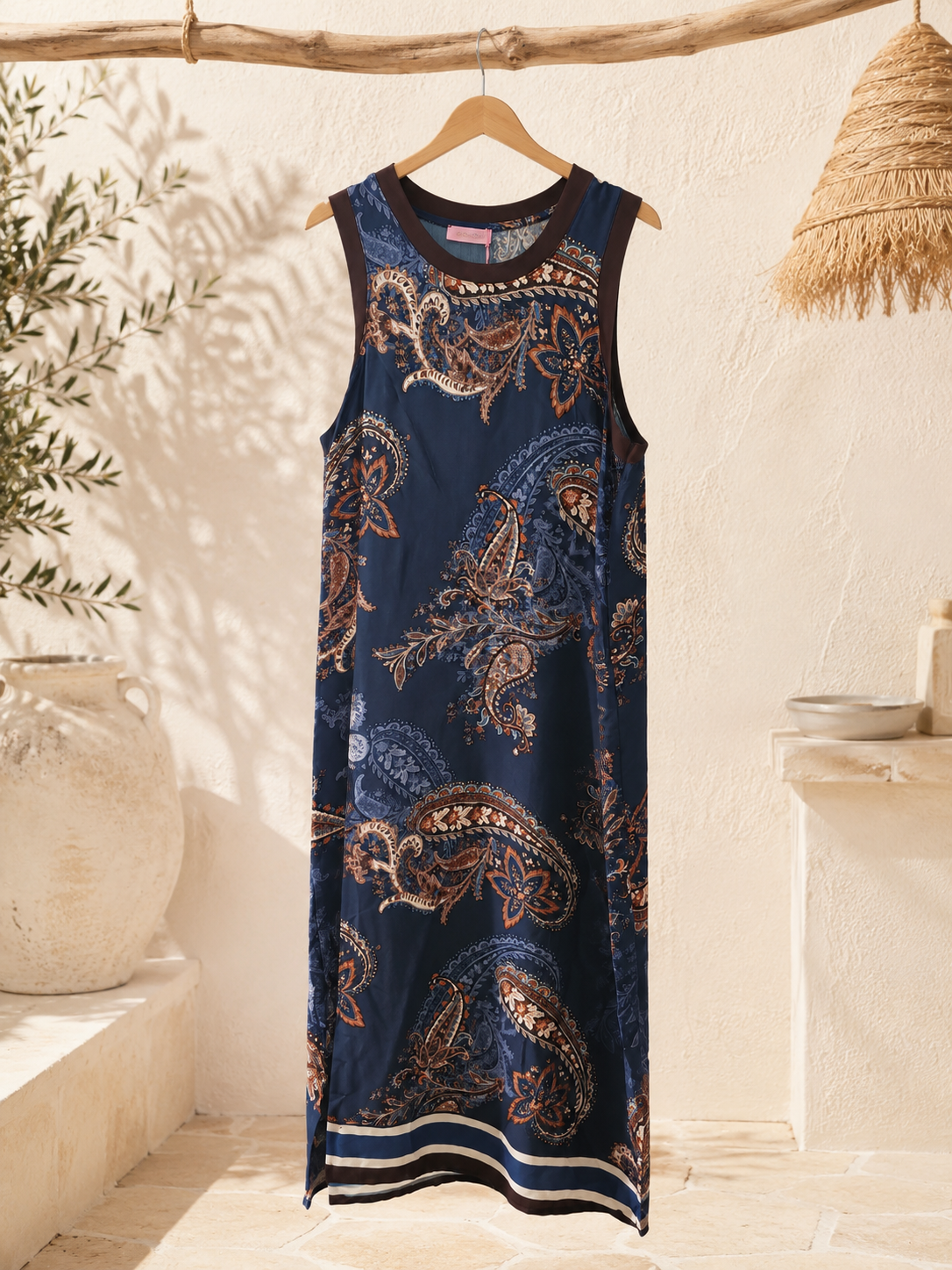Satin-Kleid Evelina Paisley Made in Italy Viskose Qualtiät Gr. 34-40/42