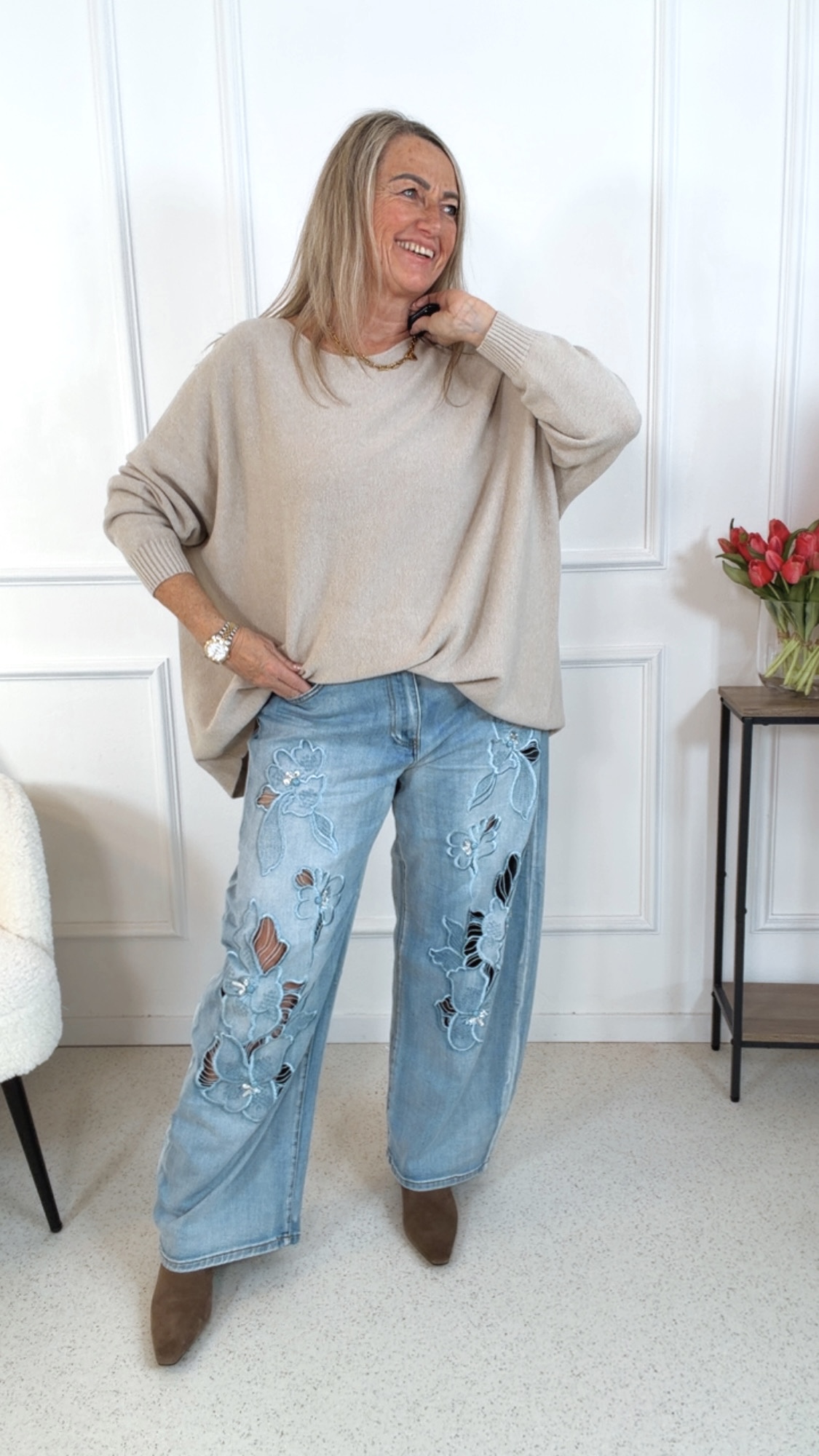 MAXI-PULLOVER LEVI unifarben 34-44/46 Made in Italy Viskose