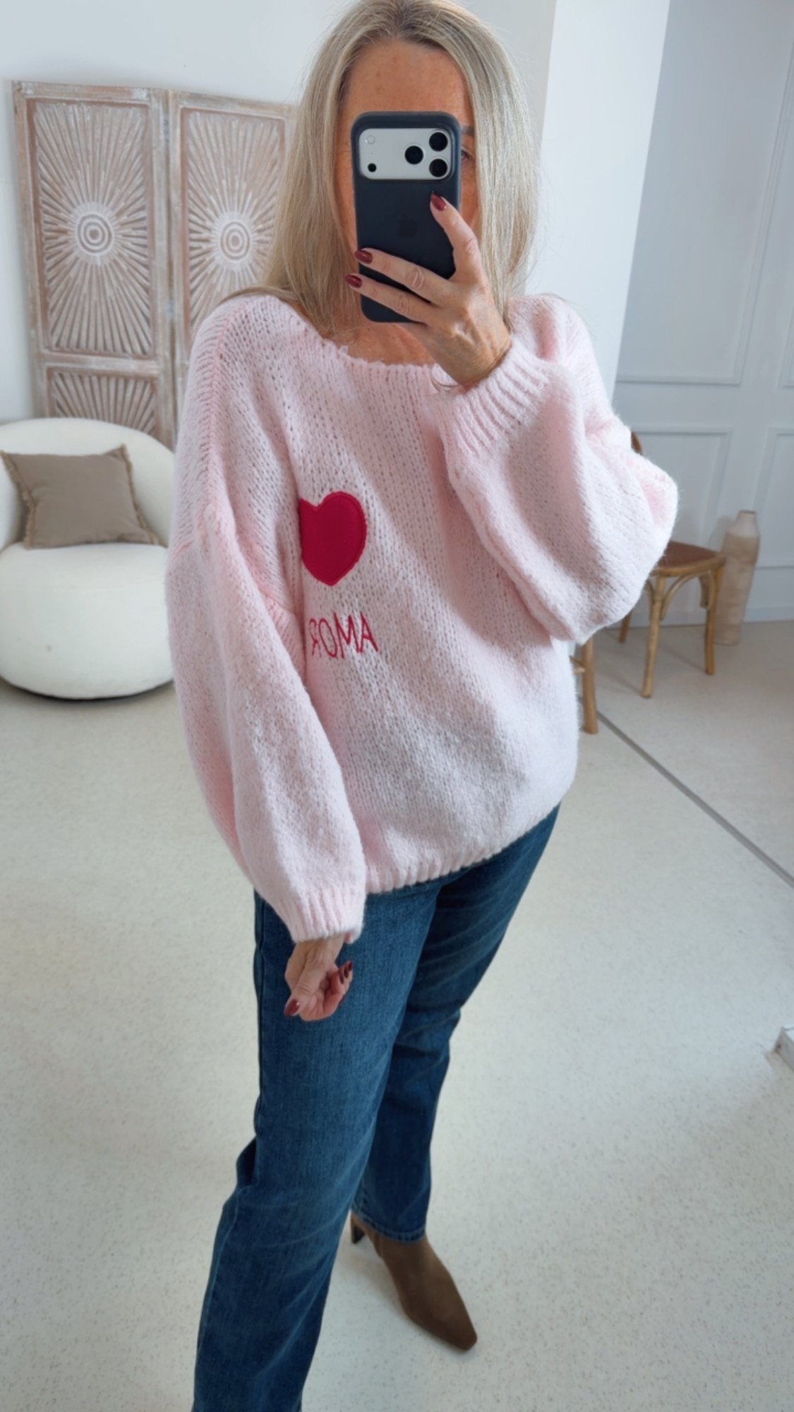 BASIC KNIT SWEATER MARIANNE HERZ Made in Italy 34- 44 PULLOVER STRICKPULLOVER