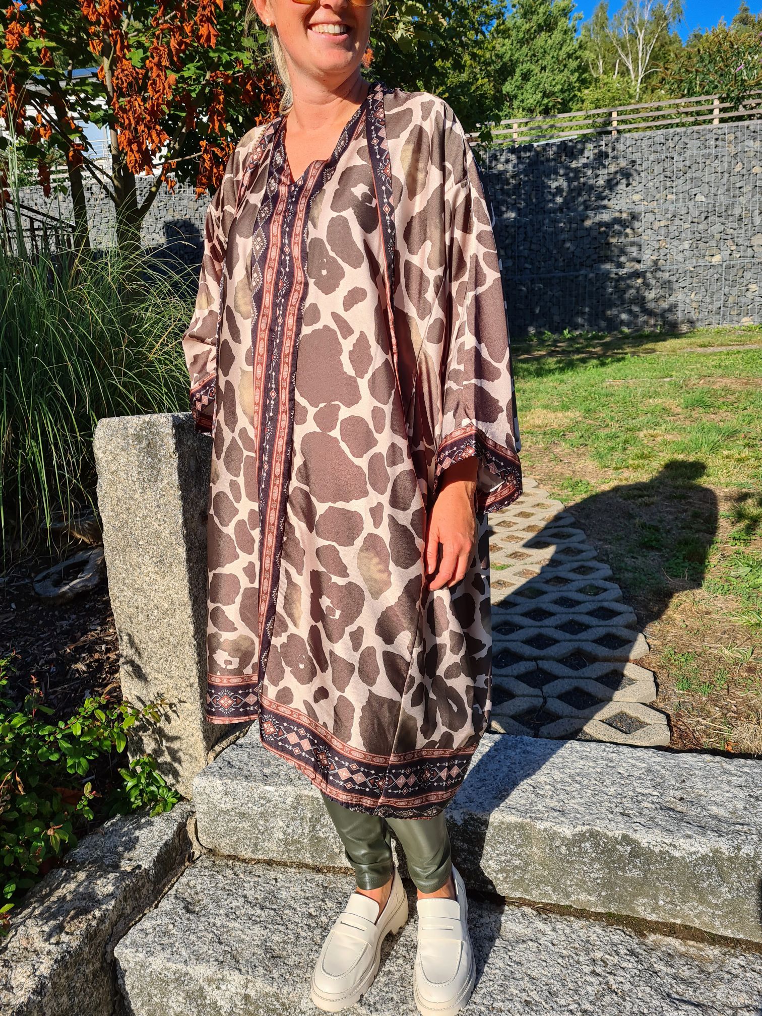 EDLES BLUSEN KLEID THEA KHAKI Midi Kleid Dress Longbluse Made in Italy 34-42 EDLES BLUSEN KLEID THEA KHAKI Midi Kleid Dress Longbluse Made in Italy 34-42