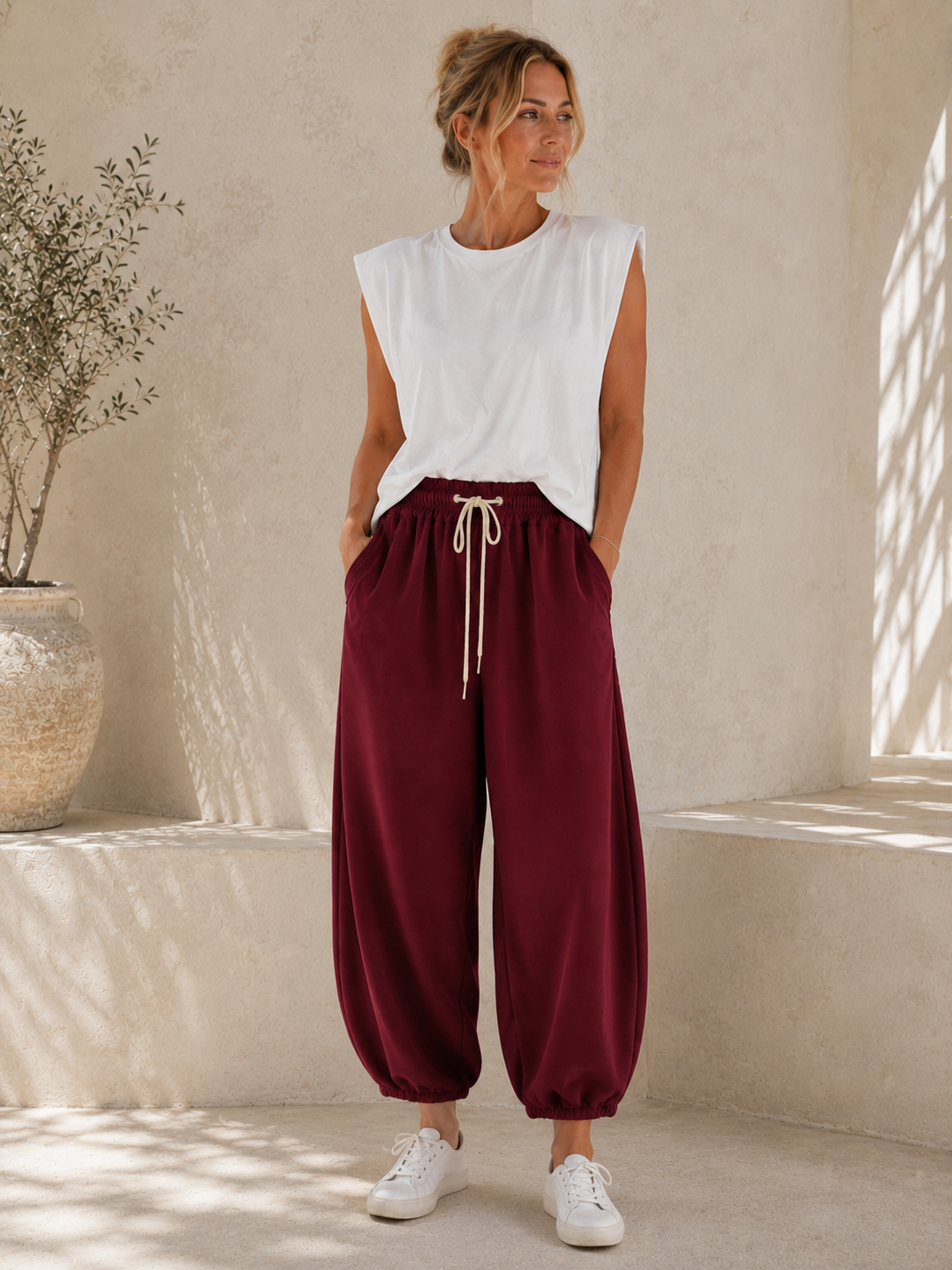 Ballon-Jogpant Amaris – lässige Basic Pants für jeden Tag Made in Italy 34-42/44