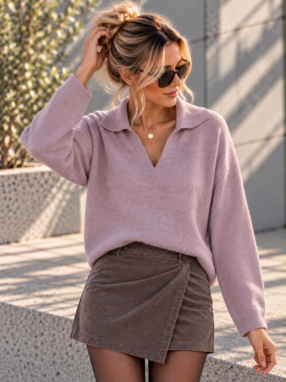 Classic Strickpullover mit Kragen I SP0173 I 34-42/44 I Made in Italy